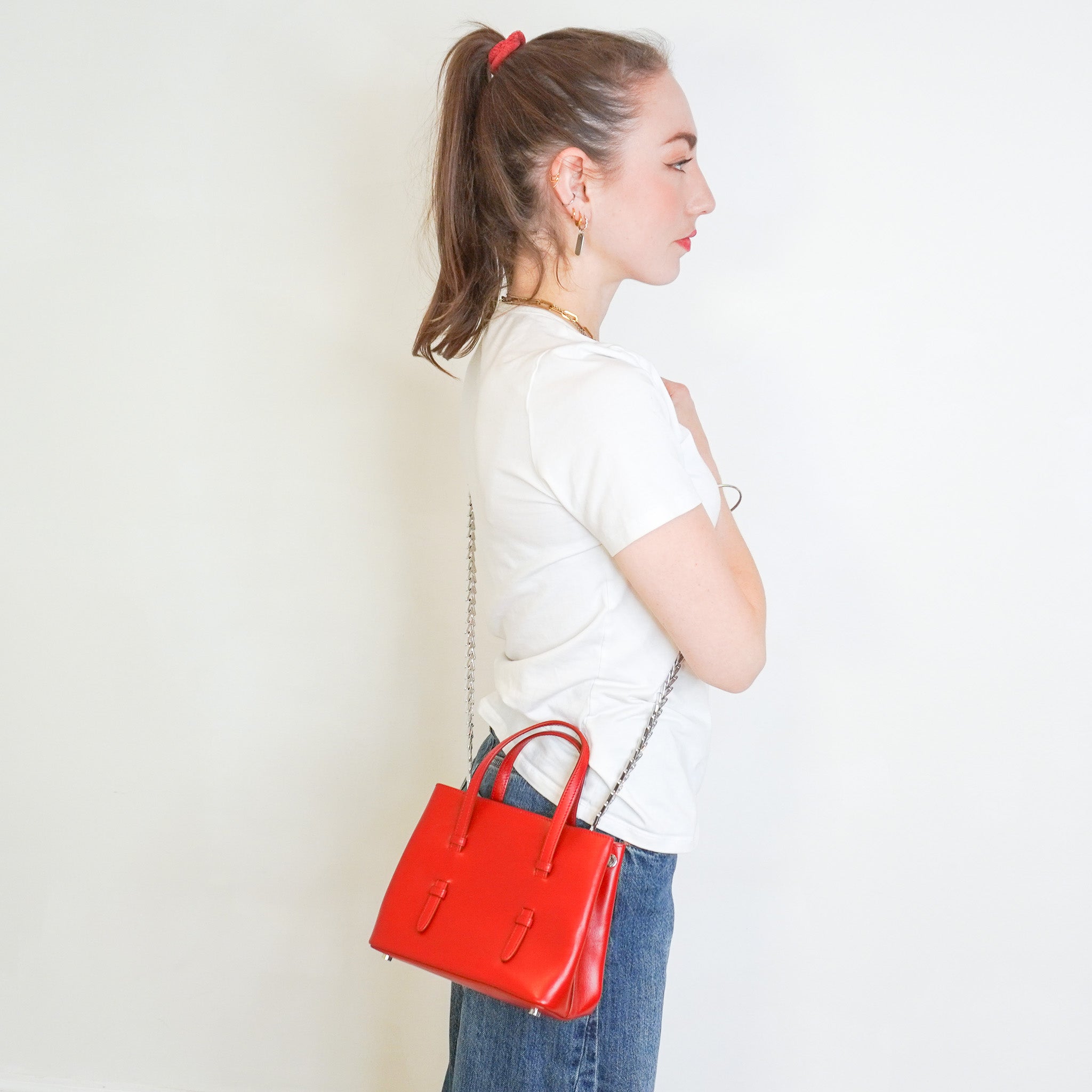 Alaïa Mina 16 Micro Bag in Red (RRP £1000) | Authentic Preloved