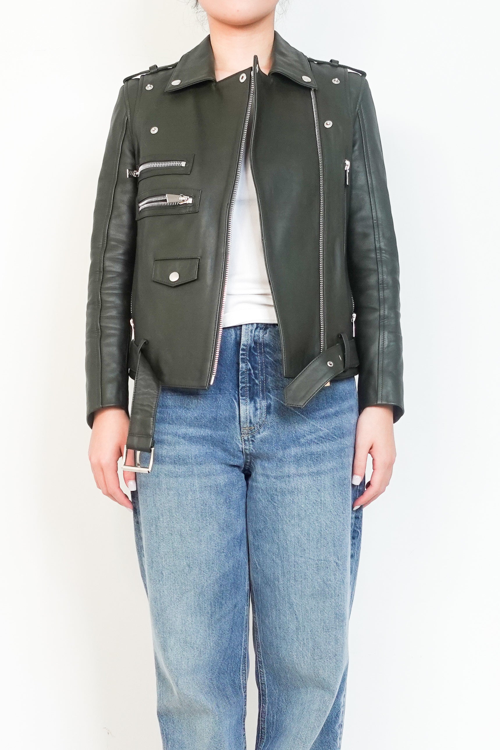 Green Leather Jacket RRP £980- final sale no returns
