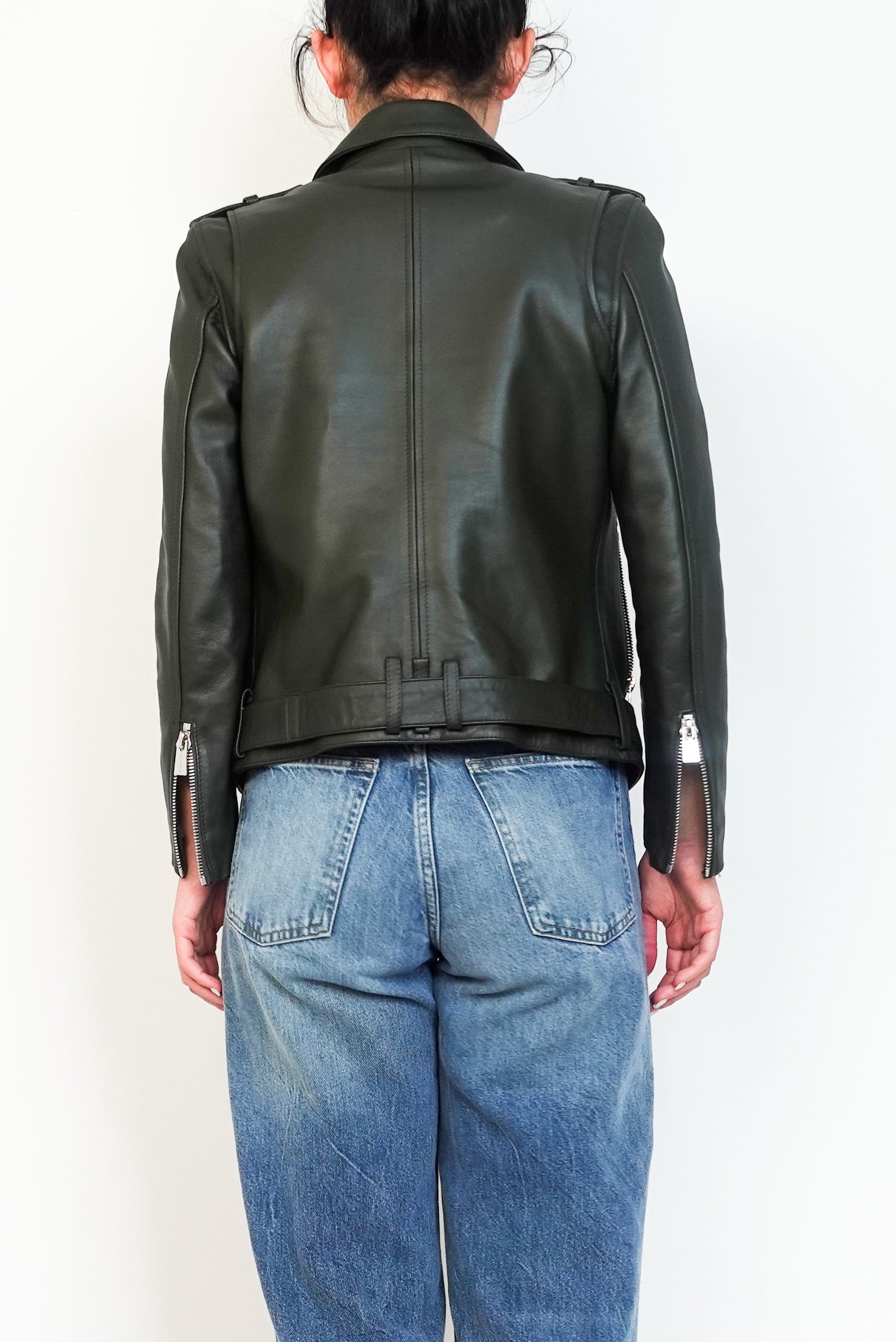 Green Leather Jacket RRP £980- final sale no returns