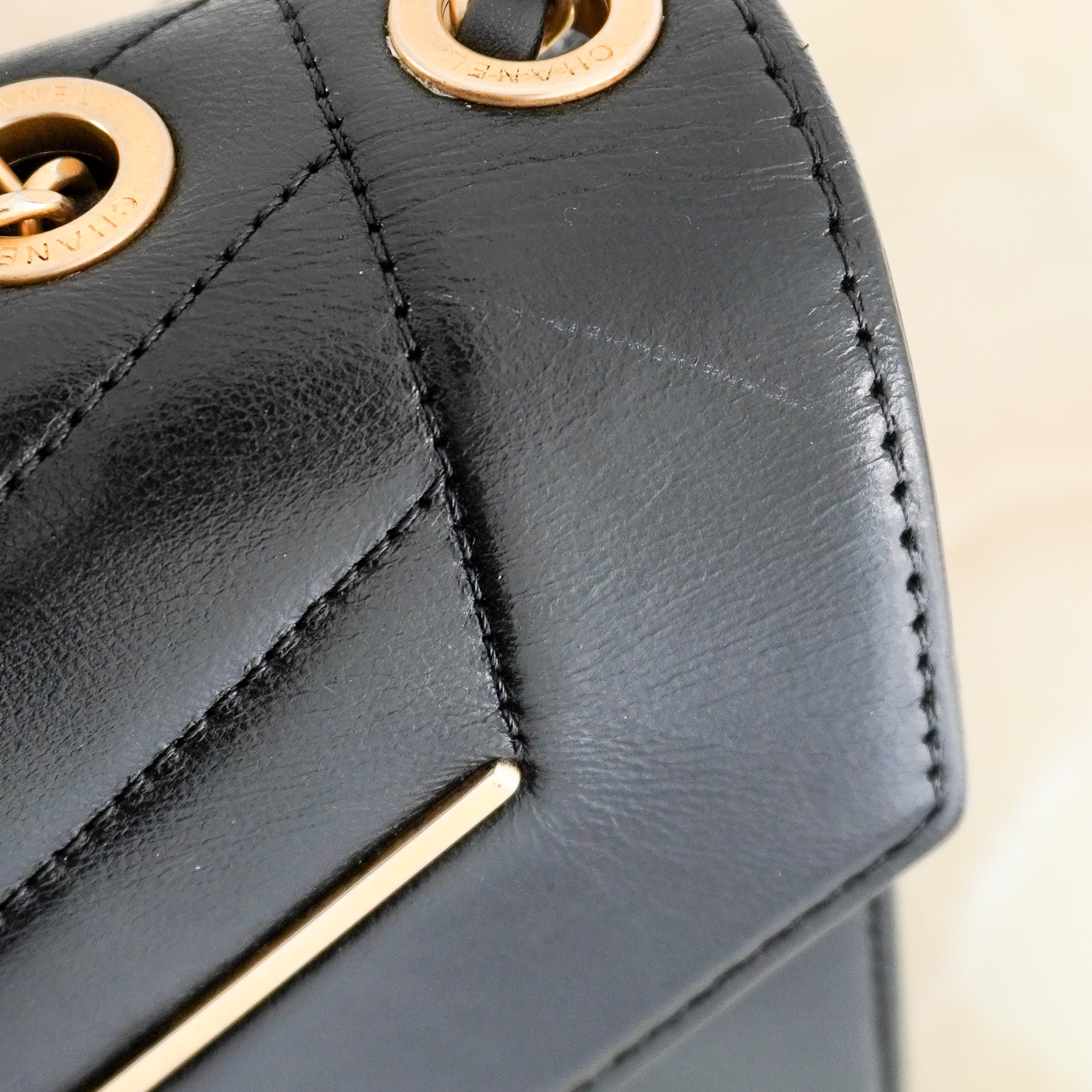 Chanel Chevron Flap Bag Black Lambskin Gold Hardware | Authentic Preloved