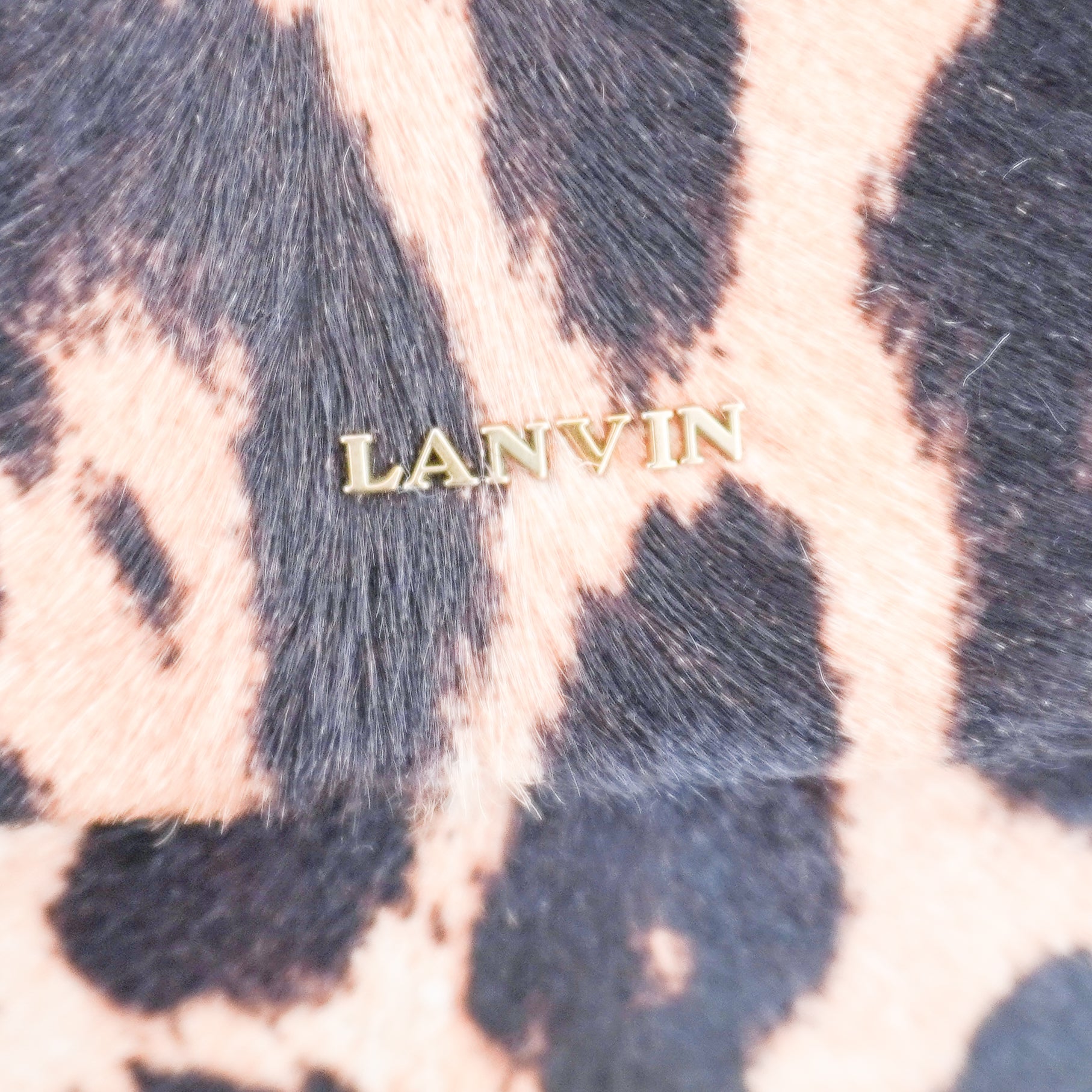 Lanvin Leopard Print Pony Hair & Leather Shoulder Bag (RRP £1500) | Authentic Preloved