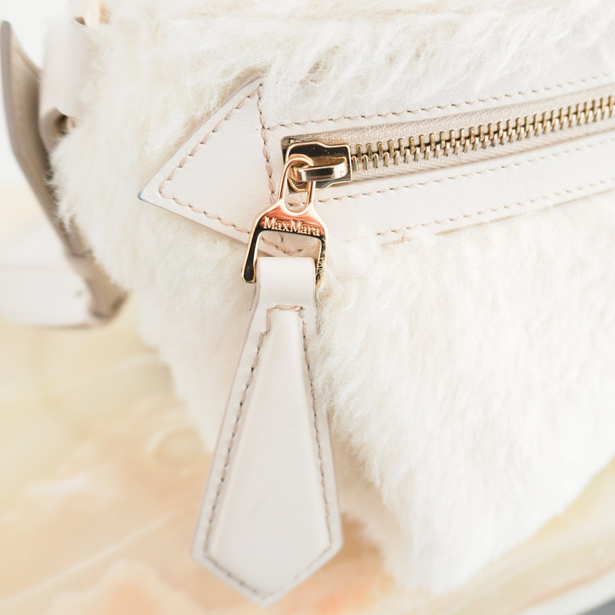 MaxMara White Camelux Teddy Fur Shoulder Bag (RRP £720) | Authentic Preloved - Reloved Again