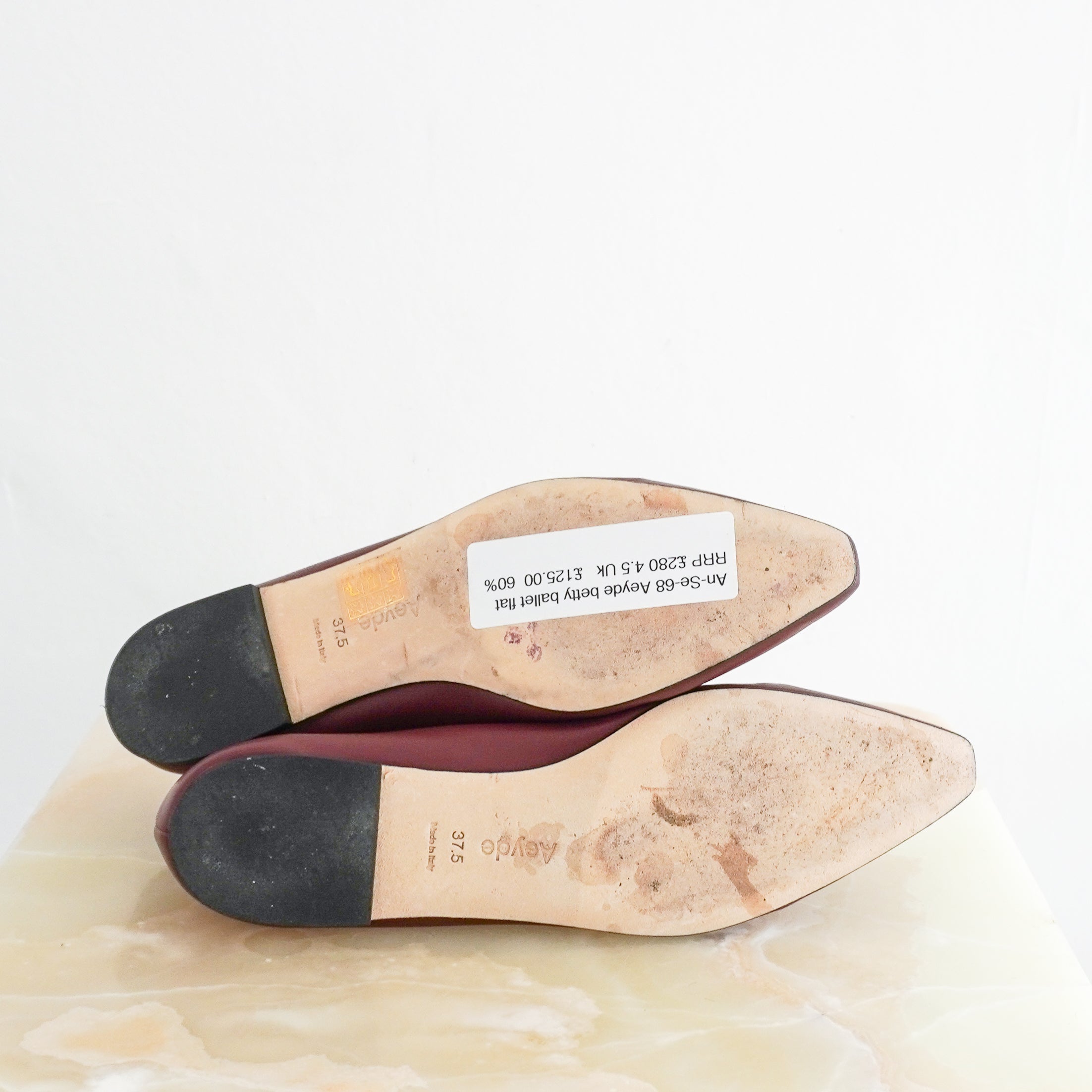 Aeyde Burgundy Betty Ballet Flats (RRP £280) | Authentic Preloved