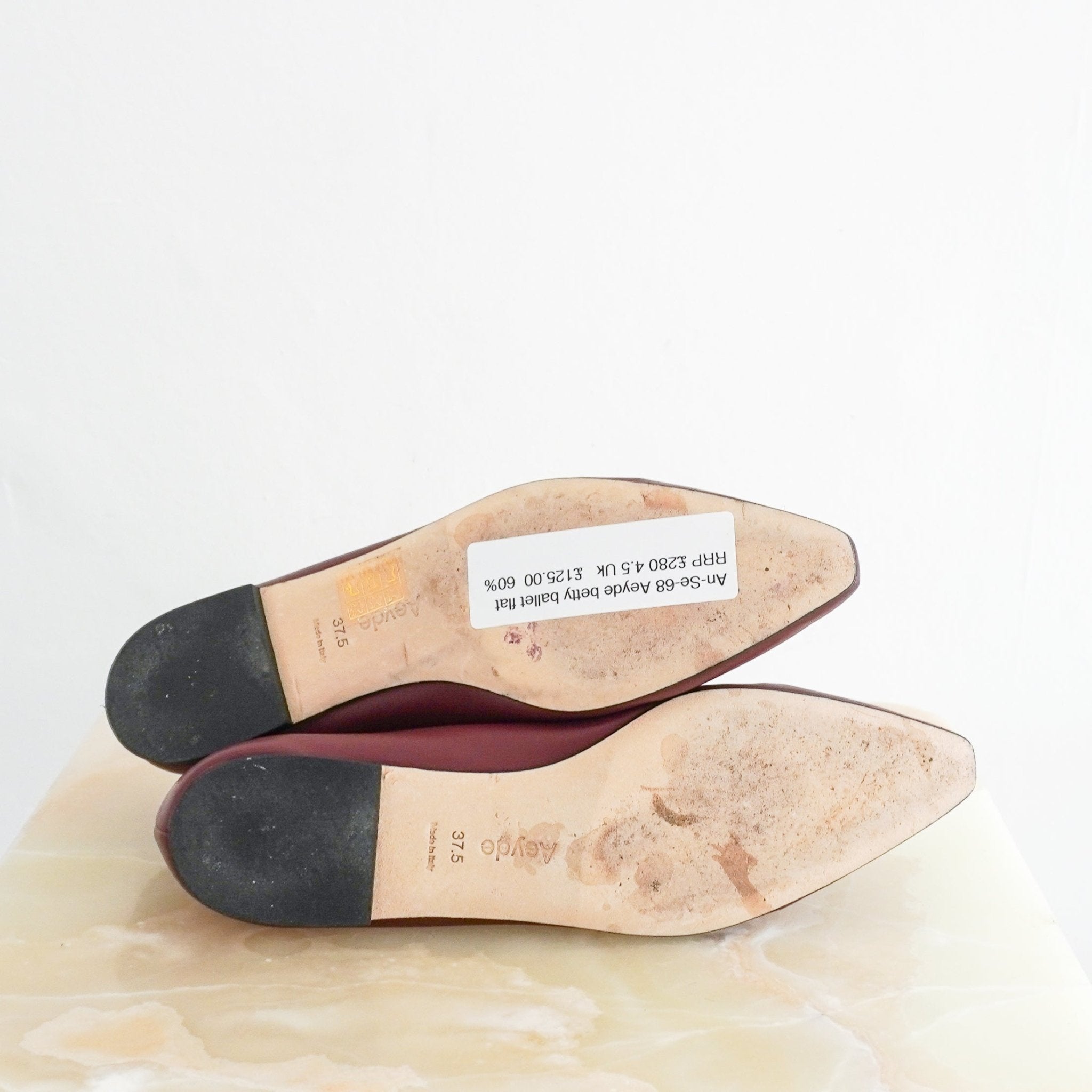 Aeyde Burgundy Betty Ballet Flats (RRP £280) | Authentic Preloved - Reloved Again