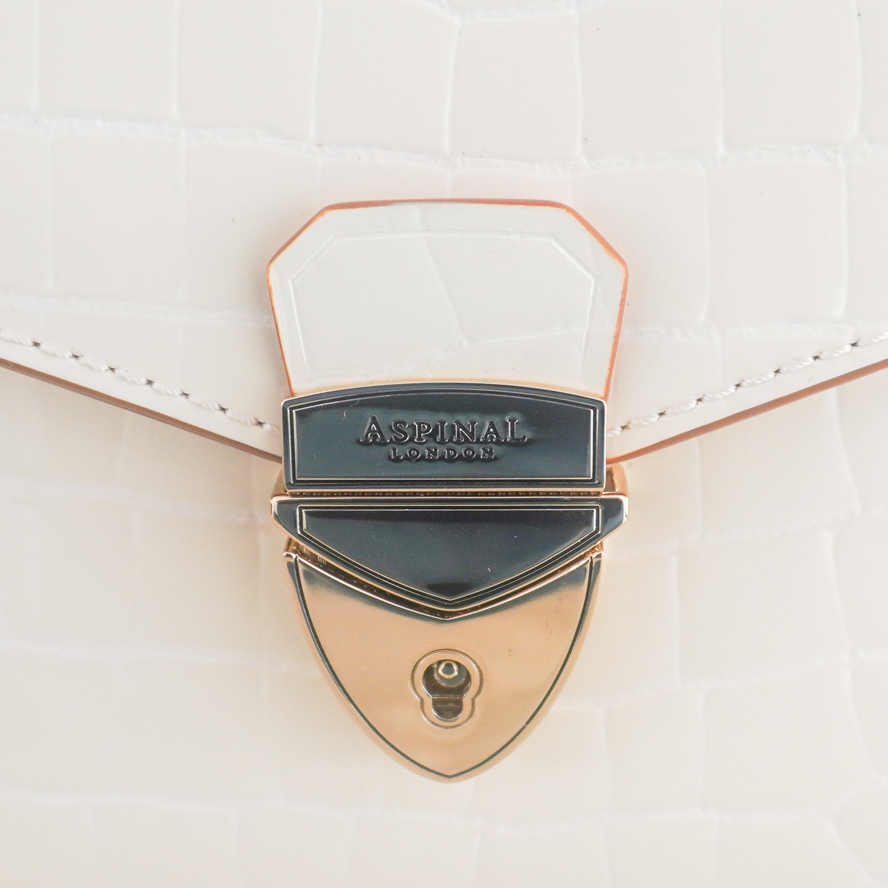NEW Aspinal of London White Mayfair Croc Crossbody Bag (RRP £695) | Authentic Preloved
