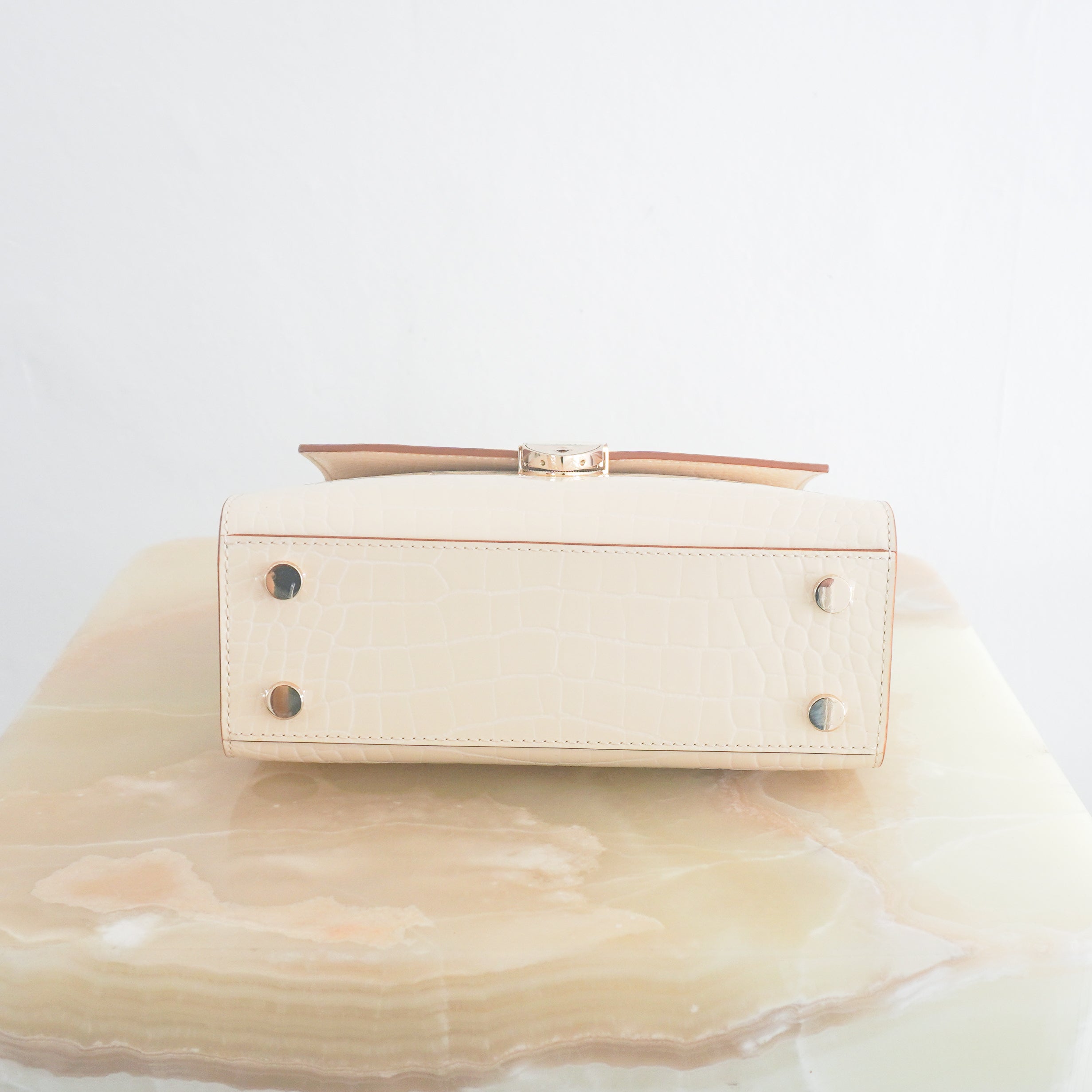 NEW Aspinal of London White Mayfair Croc Crossbody Bag (RRP £695) | Authentic Preloved