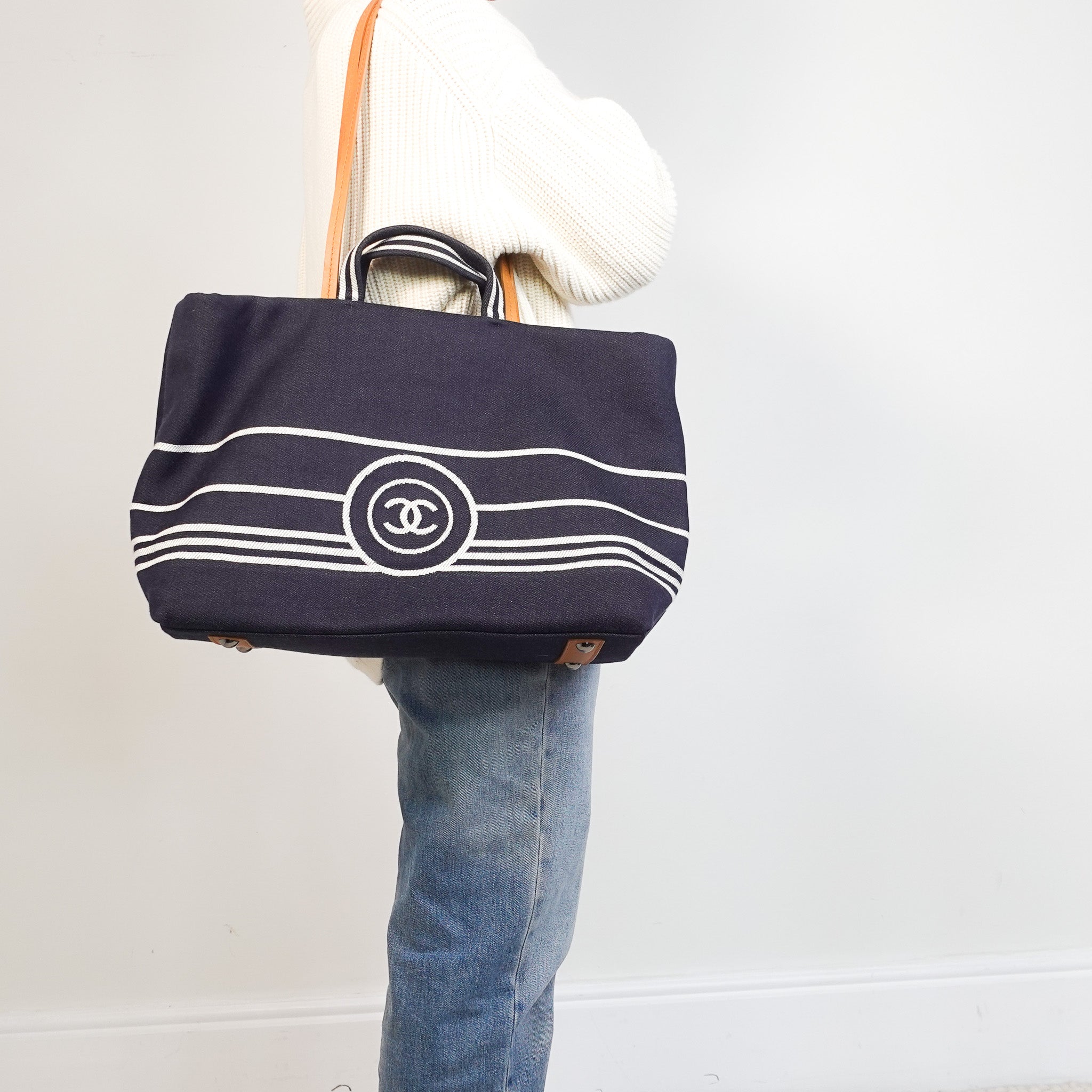 Chanel CC Denim Shopping Tote Bag | Authentic Preloved - Reloved Again