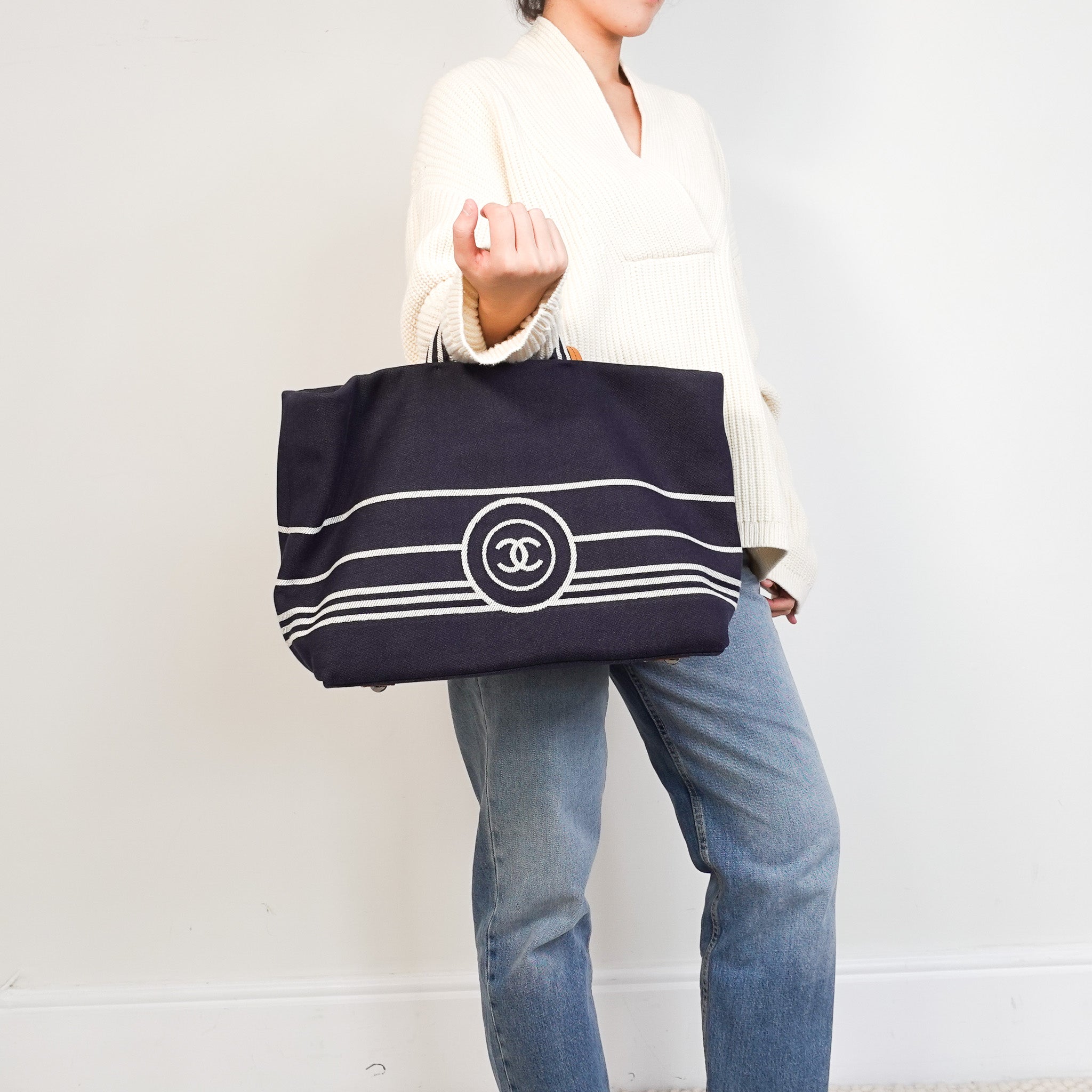 Chanel CC Denim Shopping Tote Bag | Authentic Preloved - Reloved Again