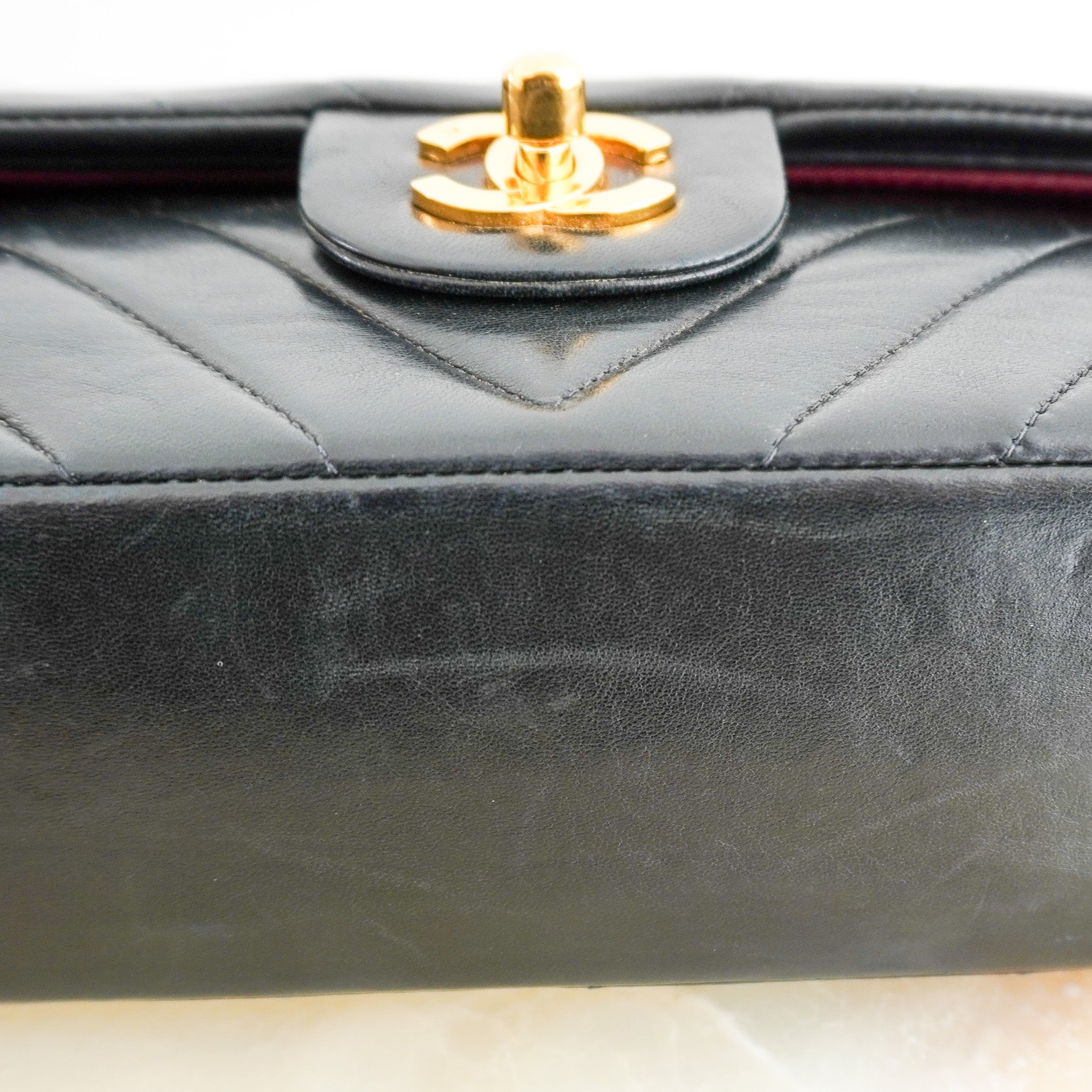 Chanel Classic Chevron Medium Double Flap Bag in Black Lambskin & Gold Hardware | Authentic Preloved - Reloved Again
