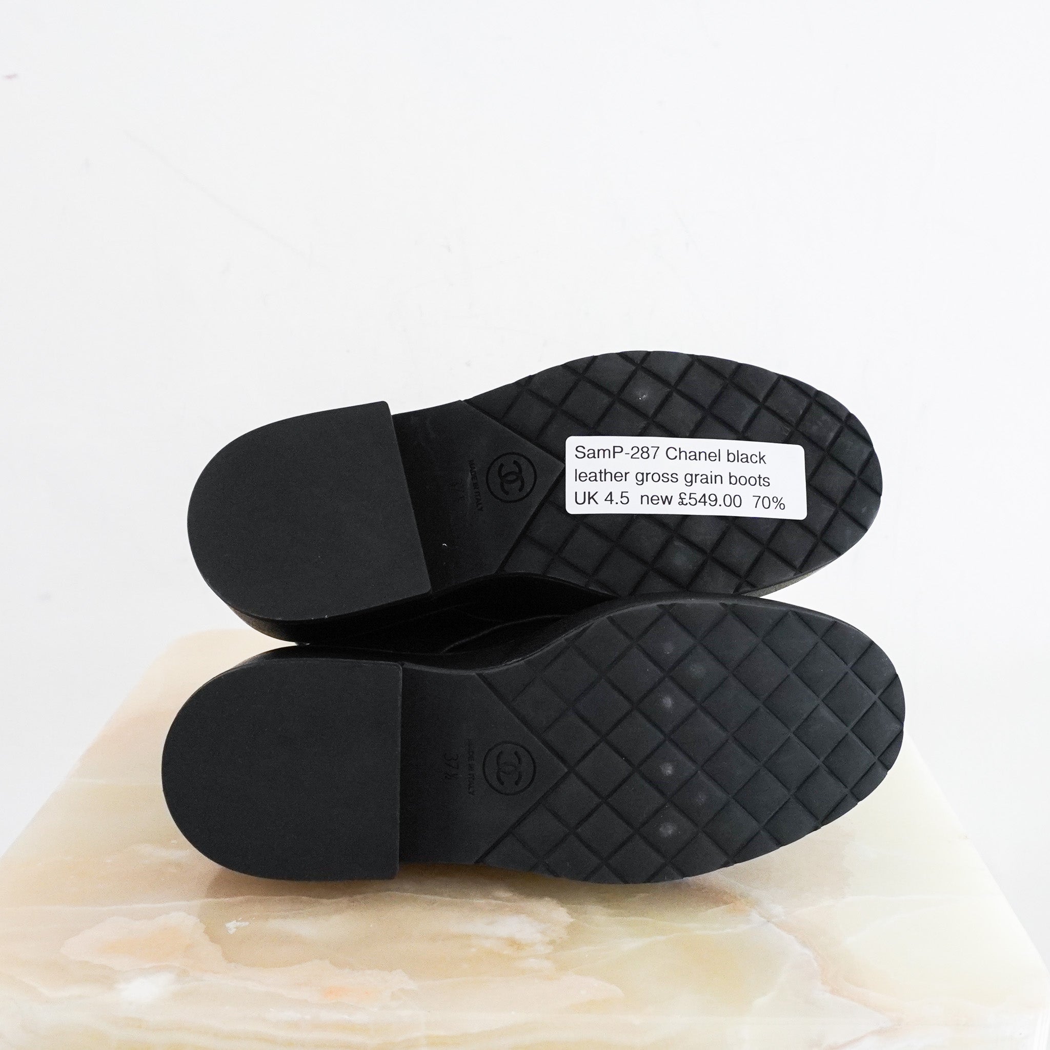 Chanel Black Leather CC Cap Boots RRP £1500 | Authentic Preloved