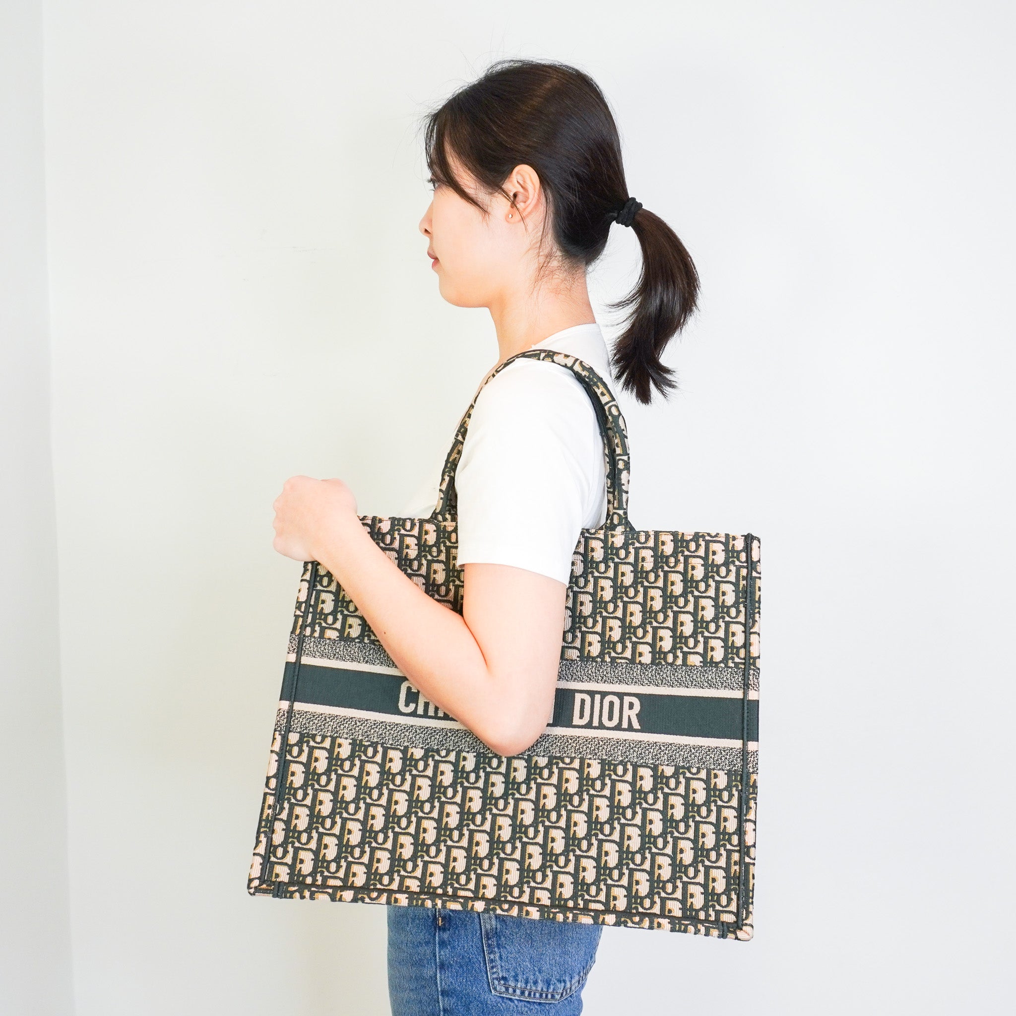 Dior Book Large Tote in Green RRP £2550 | Authentic Preloved