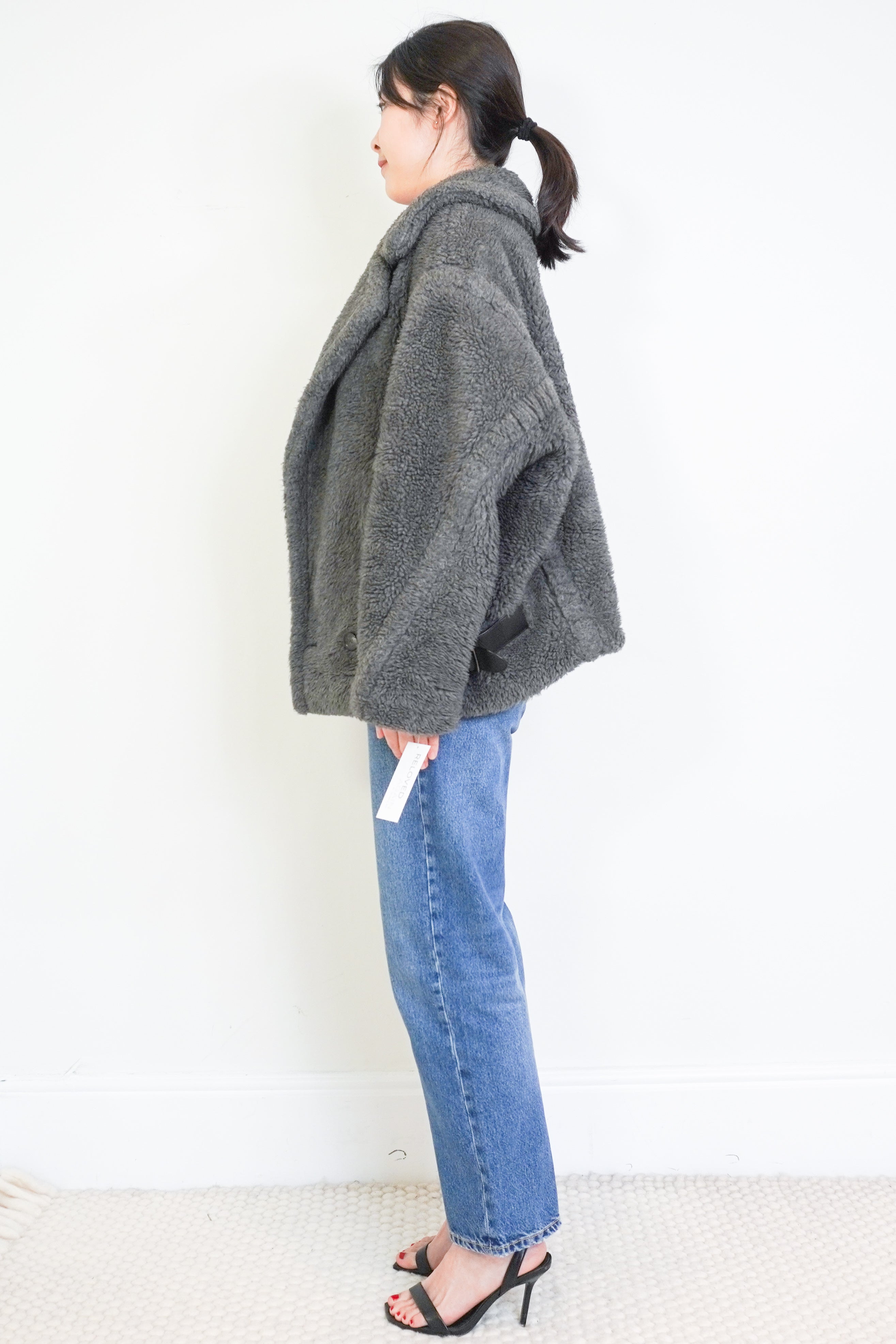 MaxMara Grey Teddy Bear Bomber Jacket RRP £1800 | Authentic Preloved