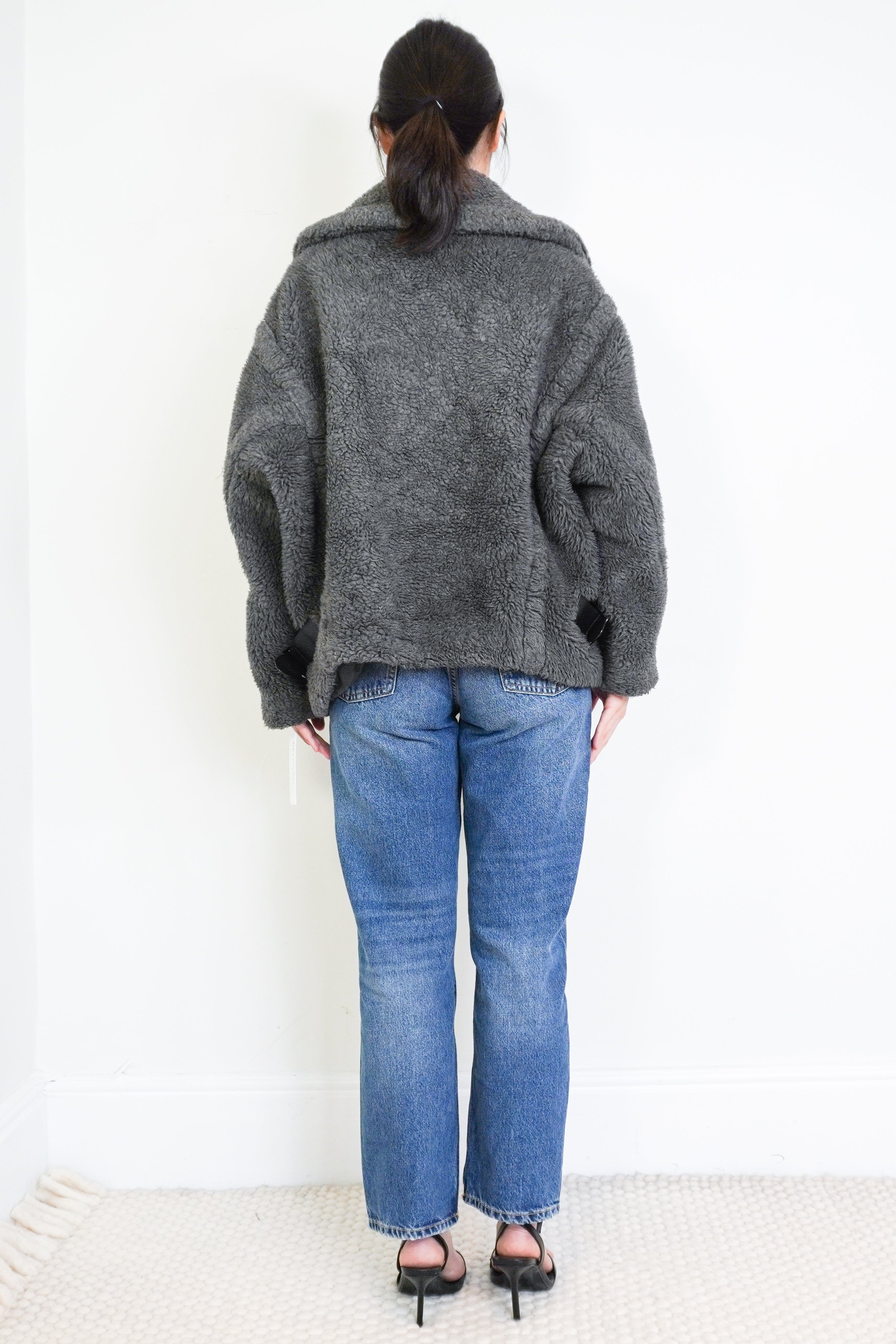 MaxMara Grey Teddy Bear Bomber Jacket RRP £1800 | Authentic Preloved