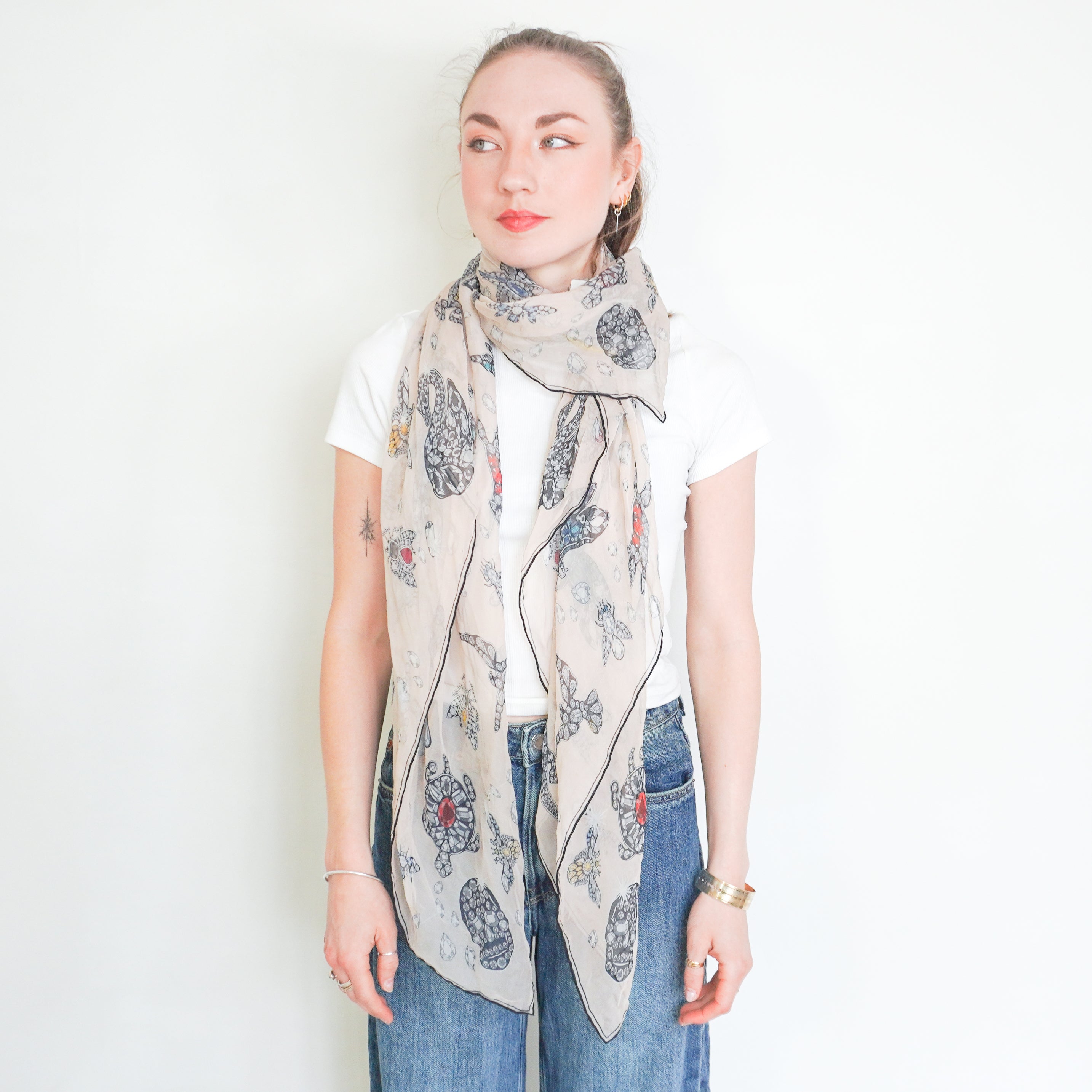Alexander McQueen Pink Embellished Skull Scarf (RRP £280) | Authentic Preloved FINAL SALE