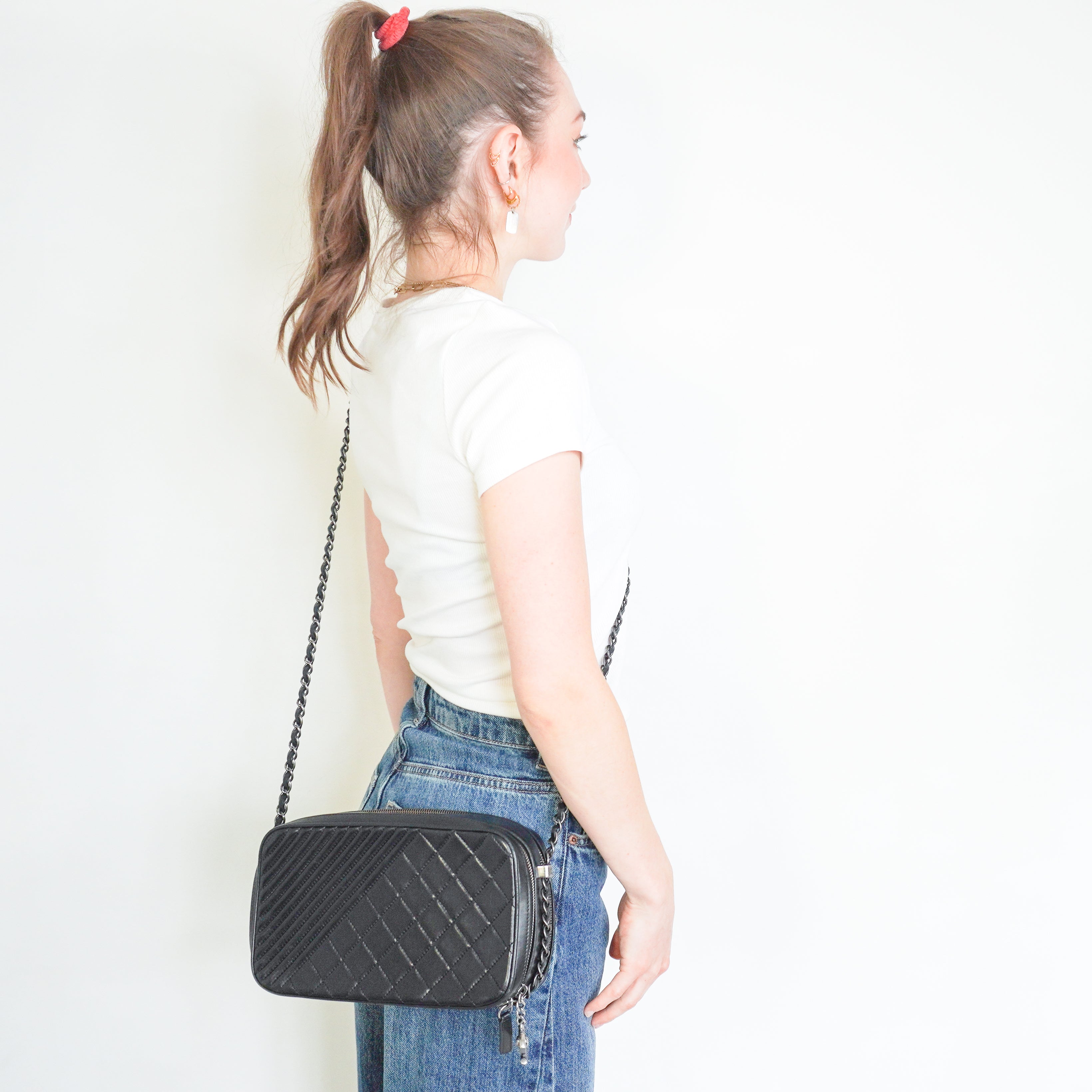 Chanel Cruise 2015 Small Camera Case Bag in Black Lambskin (RRP £2650) | Authentic Preloved