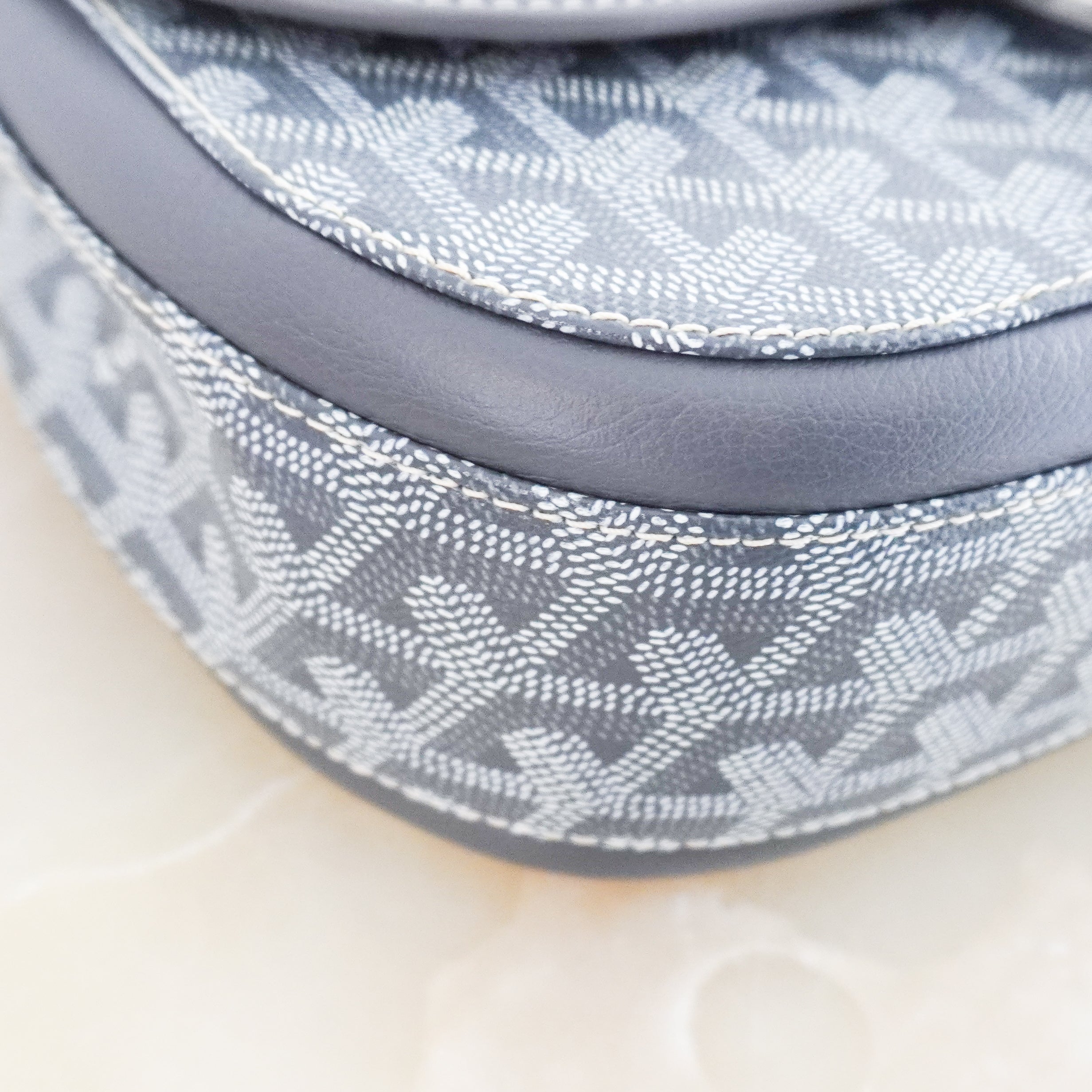 NEW Goyard 233 PM Bag in Grey Goyardine and Taurillon Leather (RRP £2500) | Authentic Preloved