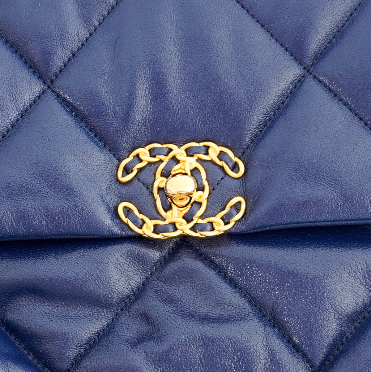 Chanel 19 Flap Bag Lambskin Leather in Marine Blue RRP £4500 | Authentic Preloved