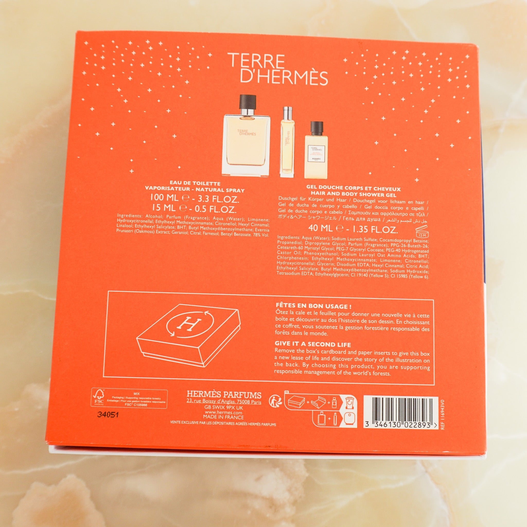 Hermès Terre d’Hermès Eau de Toilette 3-Piece Gift Set RRP £130 | Authentic Preloved FINAL SALE - Reloved Again