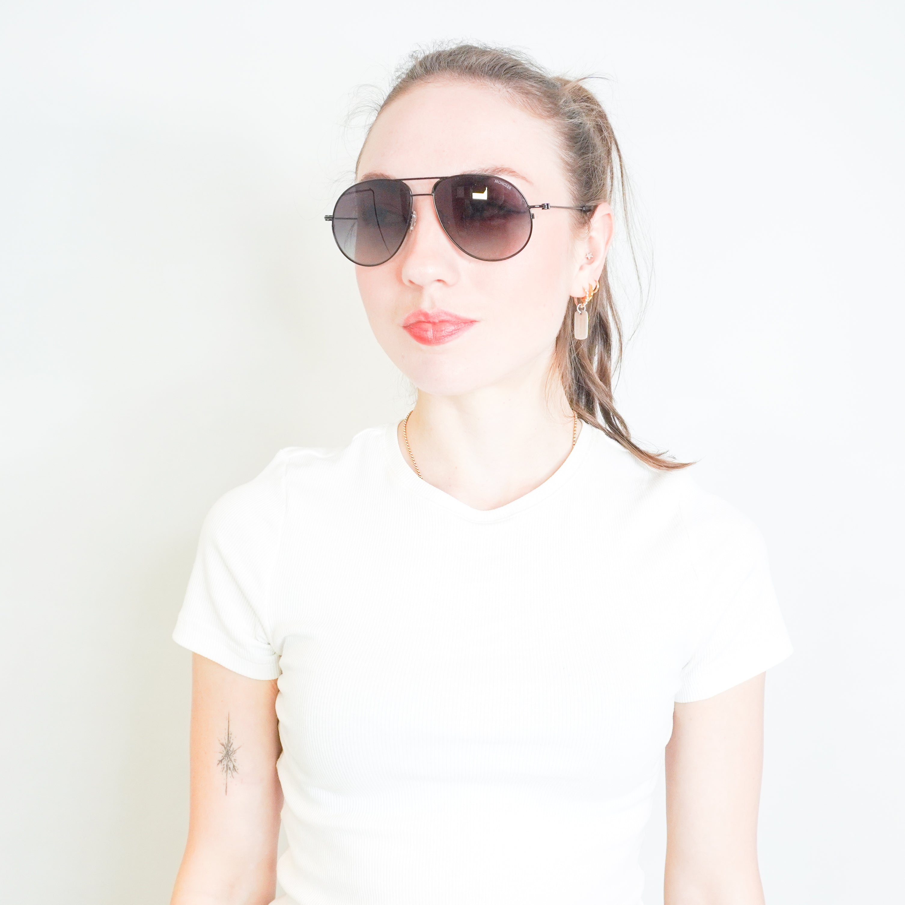 Moncler Black Flyze Aviator Sunglasses (RRP £250) | Authentic Preloved FINAL SALE