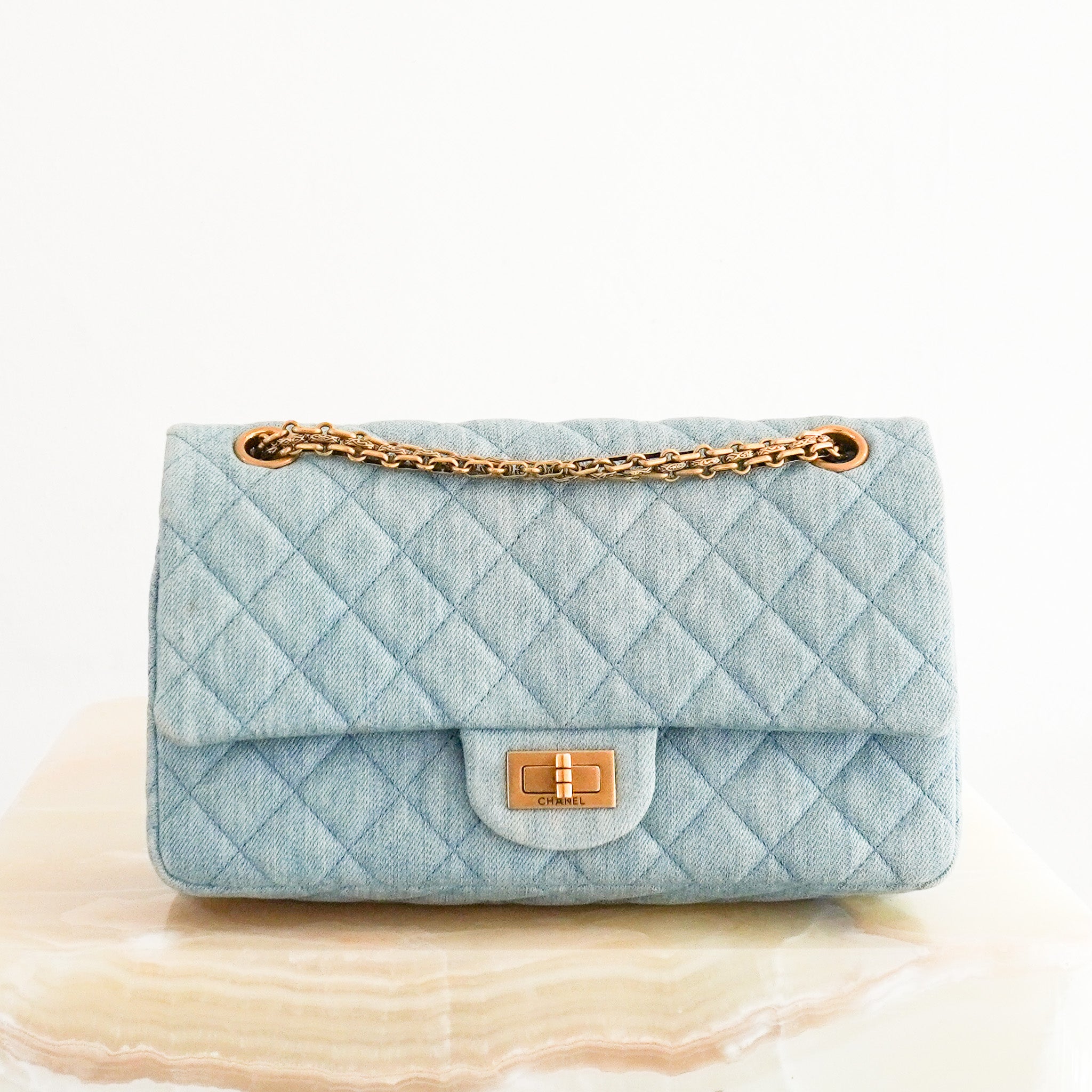 Chanel Light Blue Denim 2.55 Double Flap Bag RRP £9,333 | Authentic Preloved