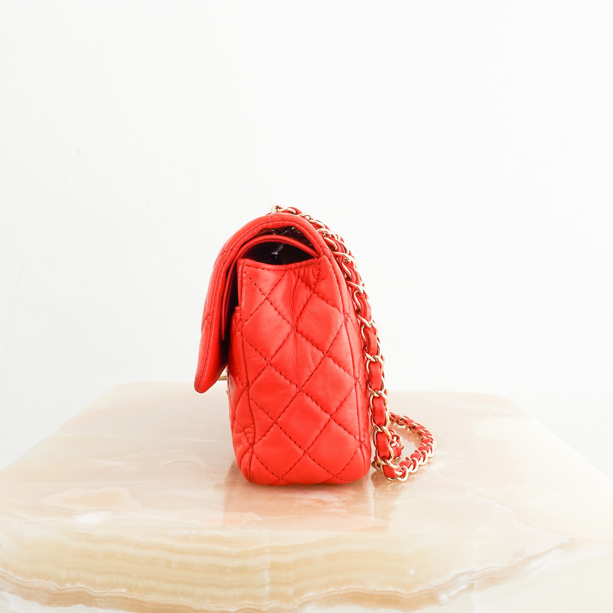 Chanel Classic Medium Flap Bag in Red | Authentic Preloved - Reloved Again