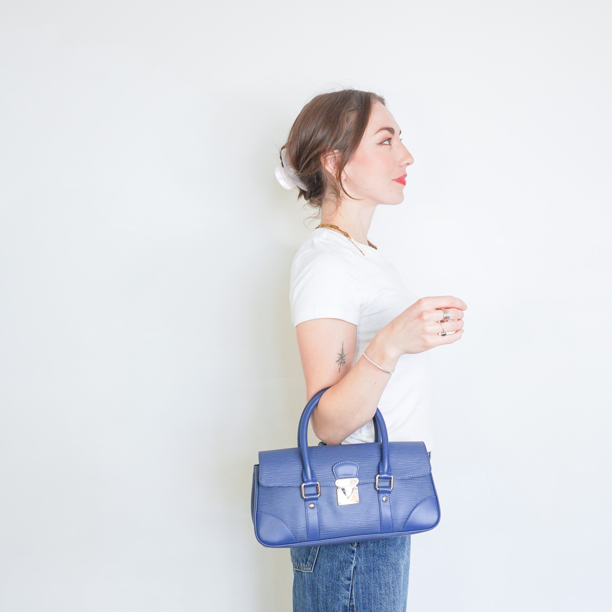 Louis Vuitton Blue Epsi Segur Bag RRP £1050 | Authentic Preloved