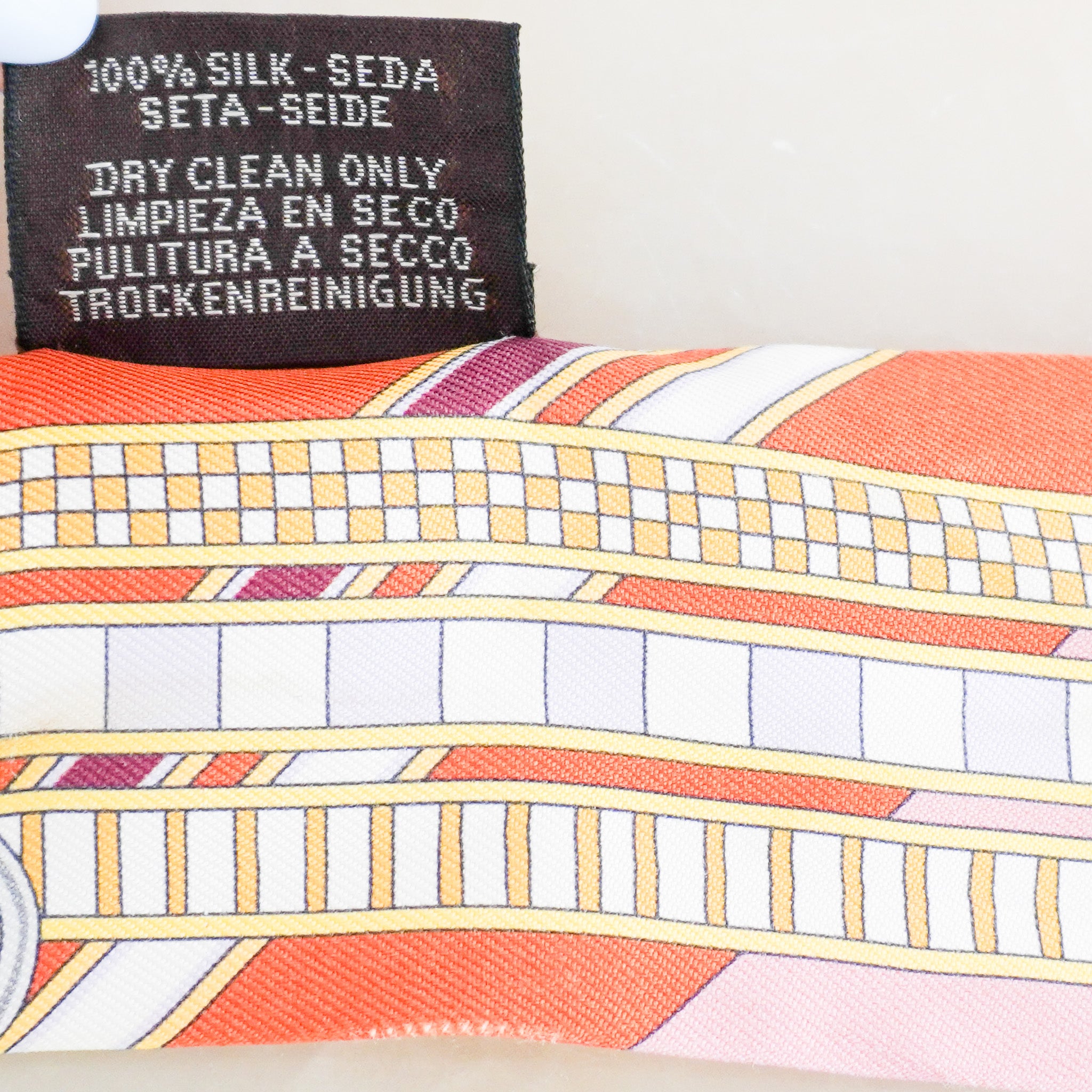 Hermes Silk Twilly Scarf Geometric Print RRP £195| Authentic Preloved