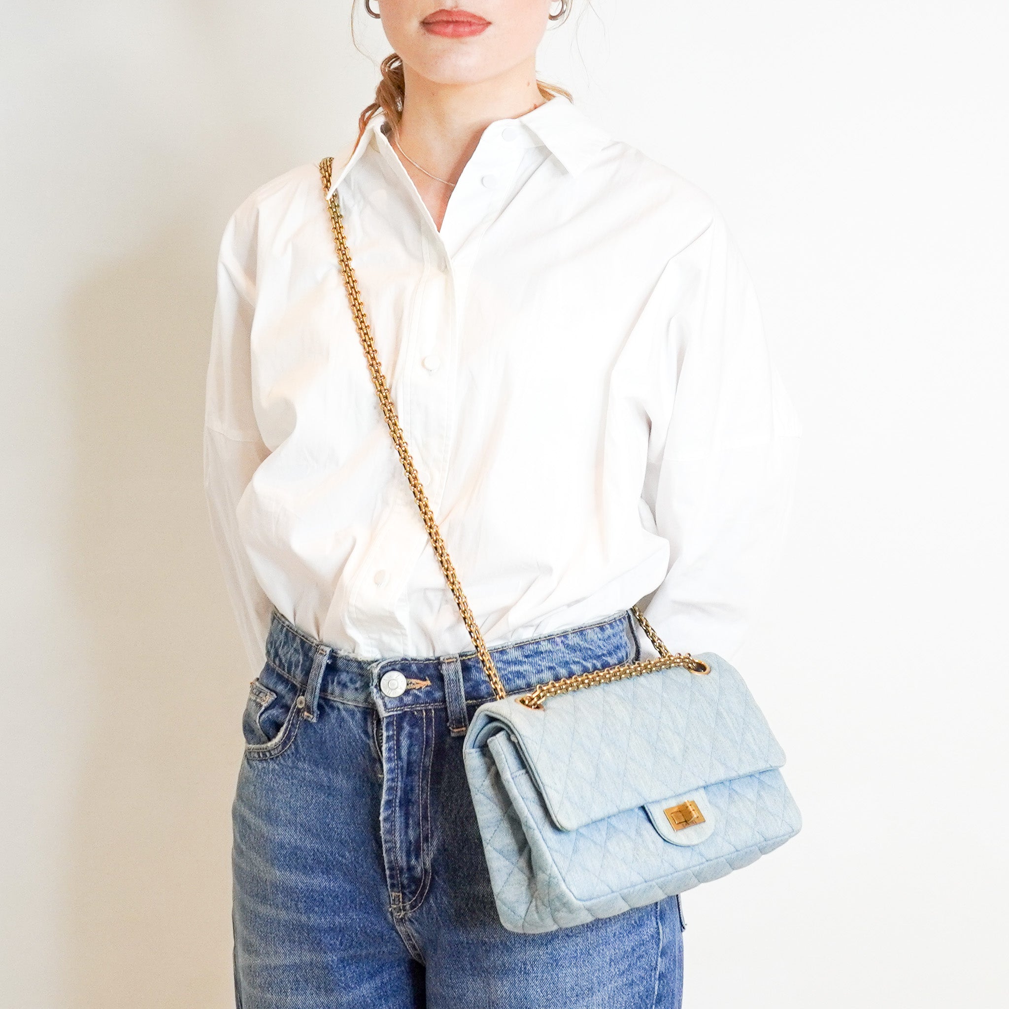 Chanel Light Blue Denim 2.55 Double Flap Bag RRP £9,333 | Authentic Preloved