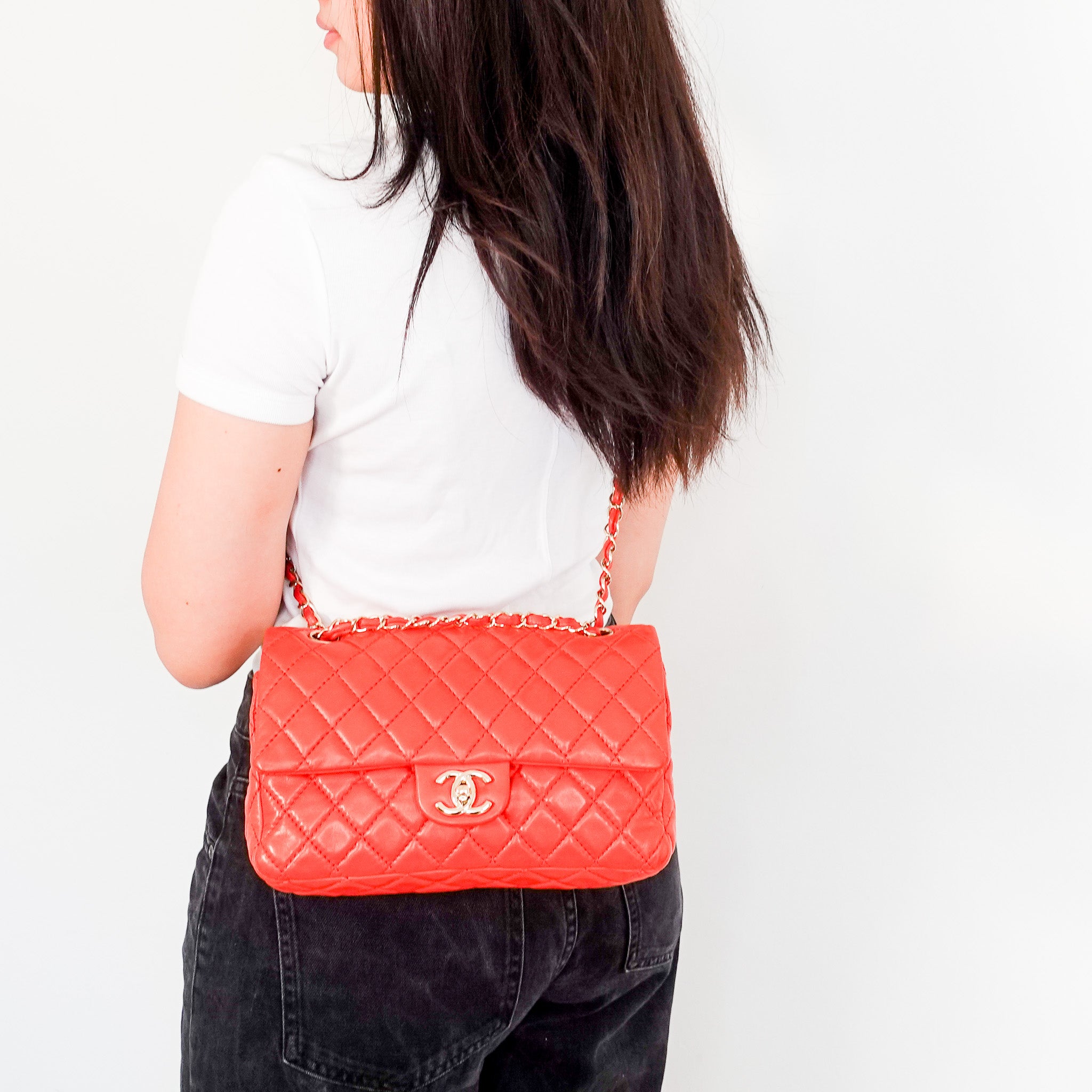 Chanel Classic Medium Flap Bag in Red | Authentic Preloved - Reloved Again