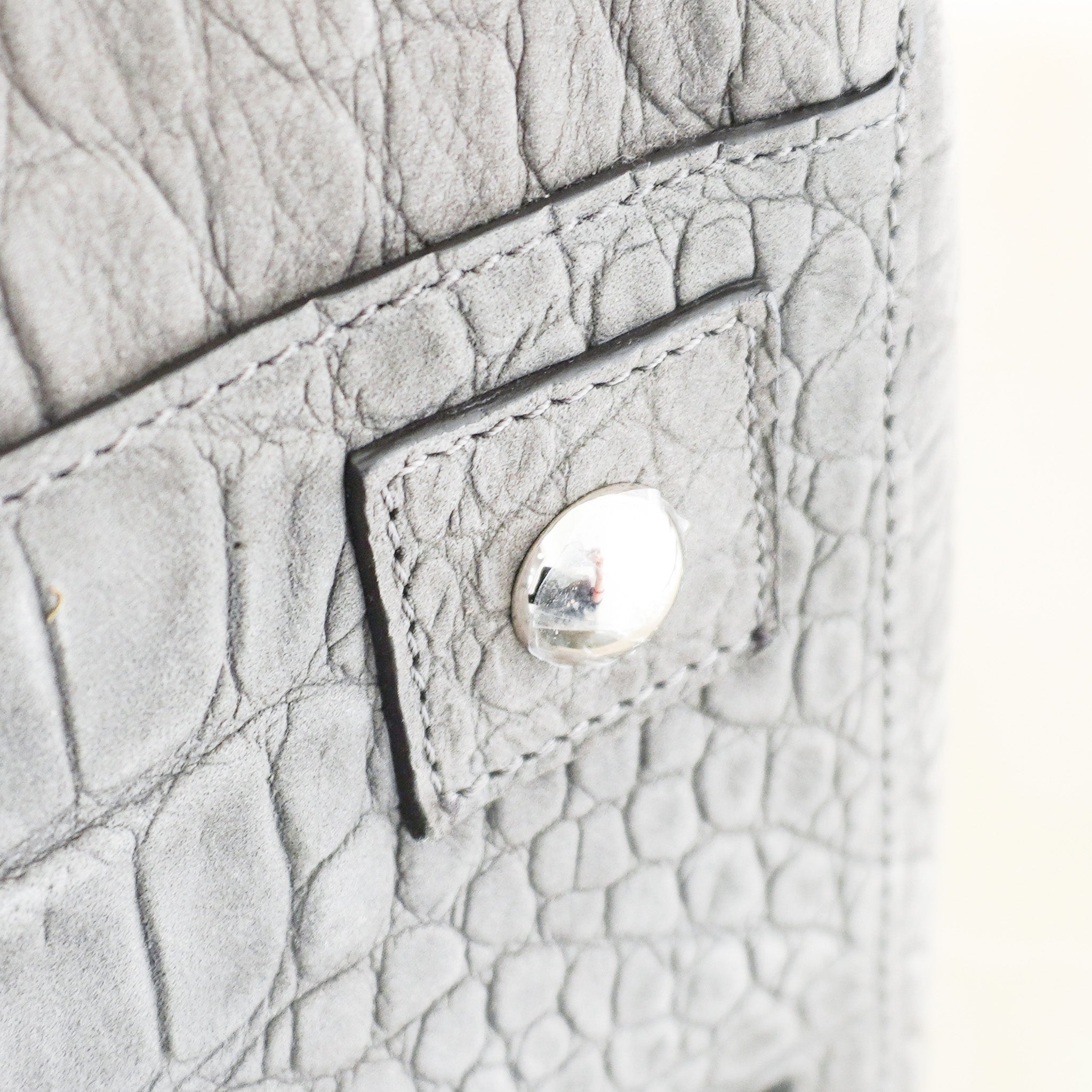 Mulberry Bayswater Croc Tote in Grey RRP £1200 | Authentic Preloved