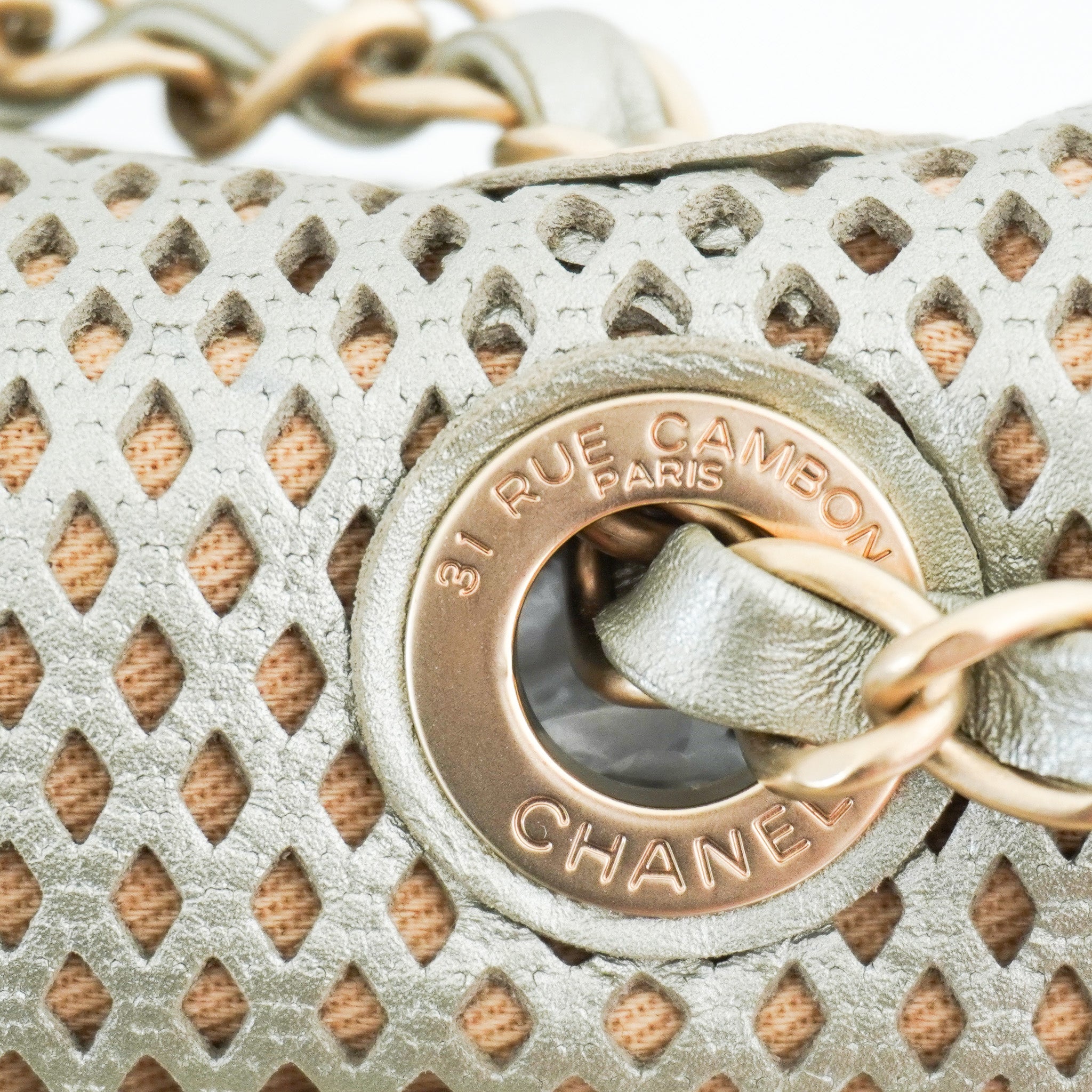 Chanel French Riviera Perforated Metallic Medium Flap Bag | Authentic Preloved