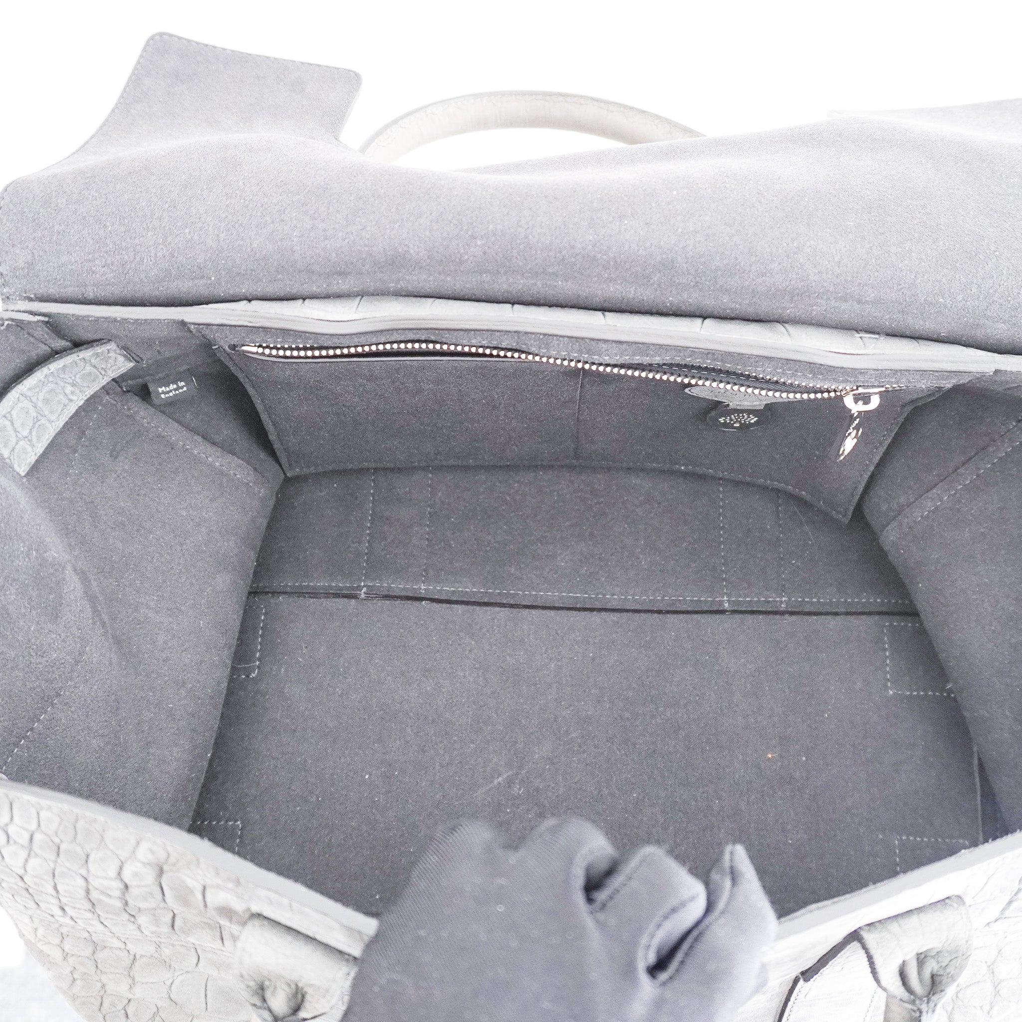 Mulberry Bayswater Croc Tote in Grey RRP £1200 | Authentic Preloved