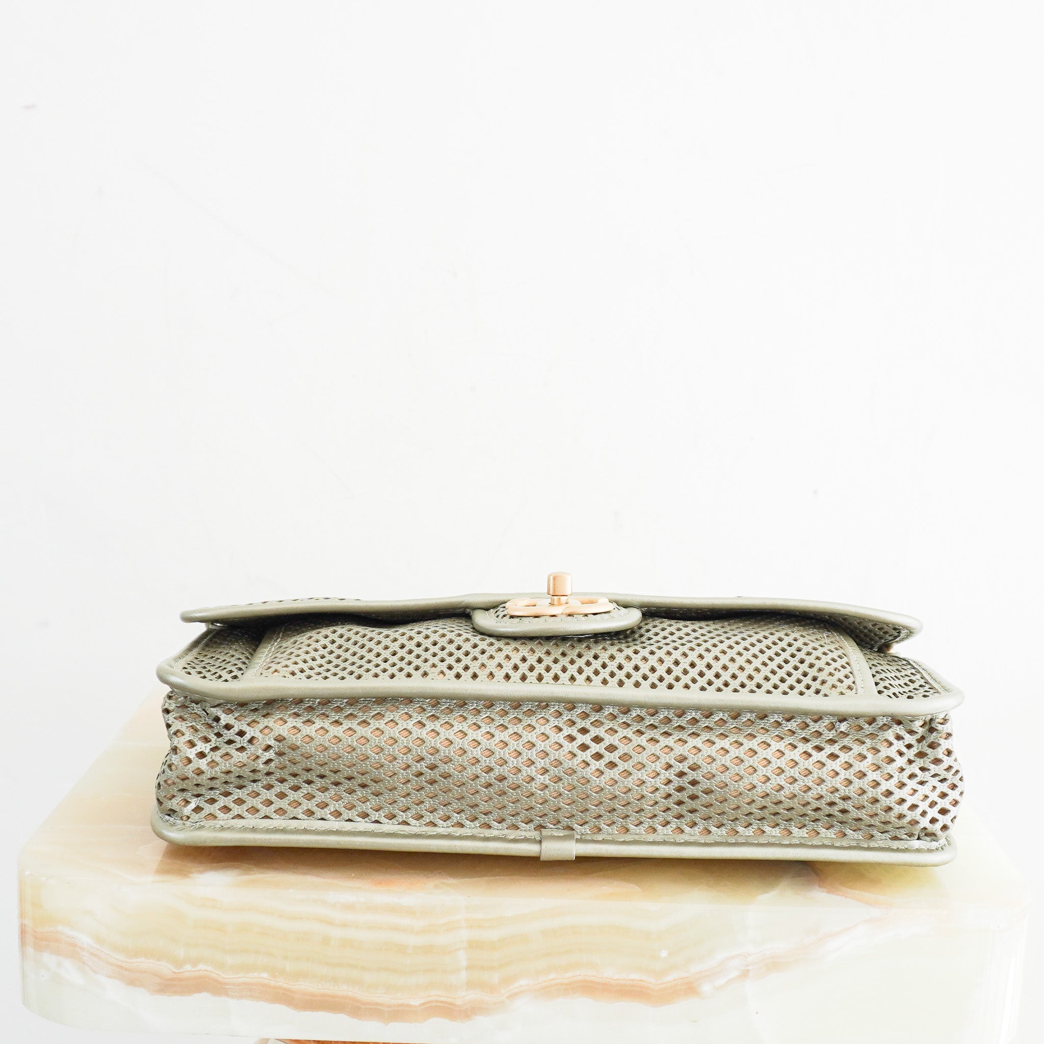 Chanel French Riviera Perforated Metallic Medium Flap Bag | Authentic Preloved