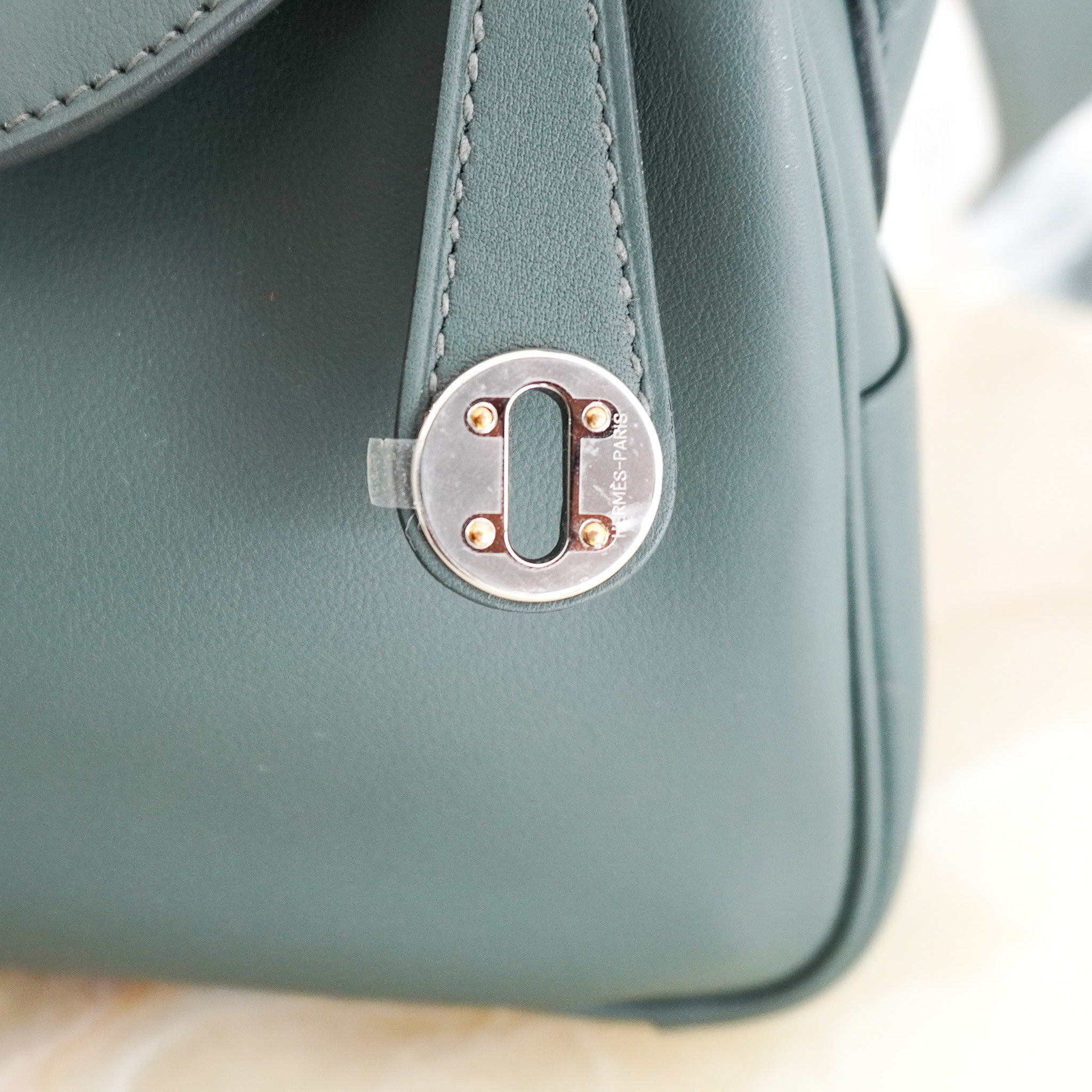 NEW Hermès Mini Lindy Bag in Vert Foncé Leather with Mixed Metal Hardware | Authentic Preloved - Reloved Again