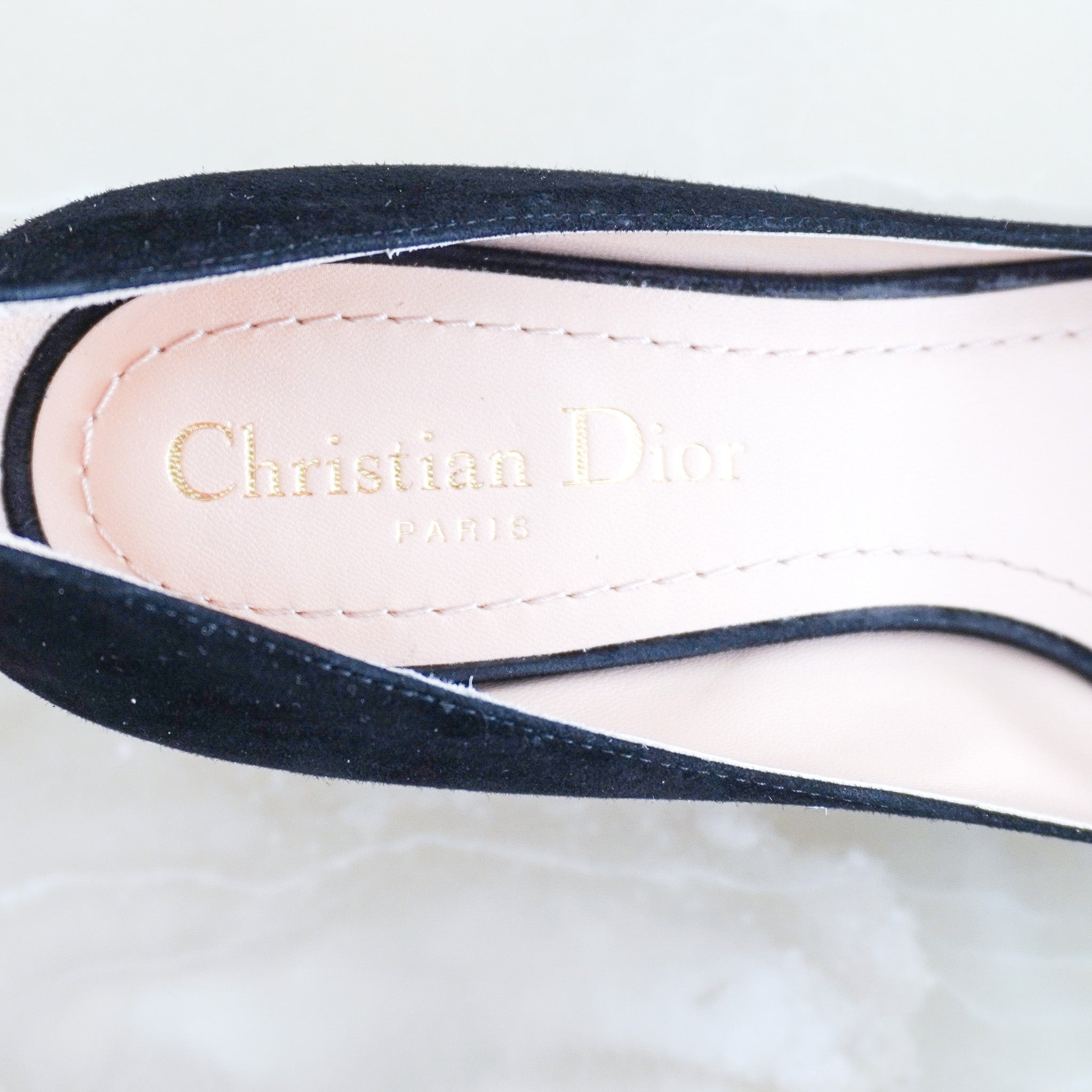 Dior J'Adior Suede Kitten Heel Pumps in Black RRP £465 | Authentic Preloved