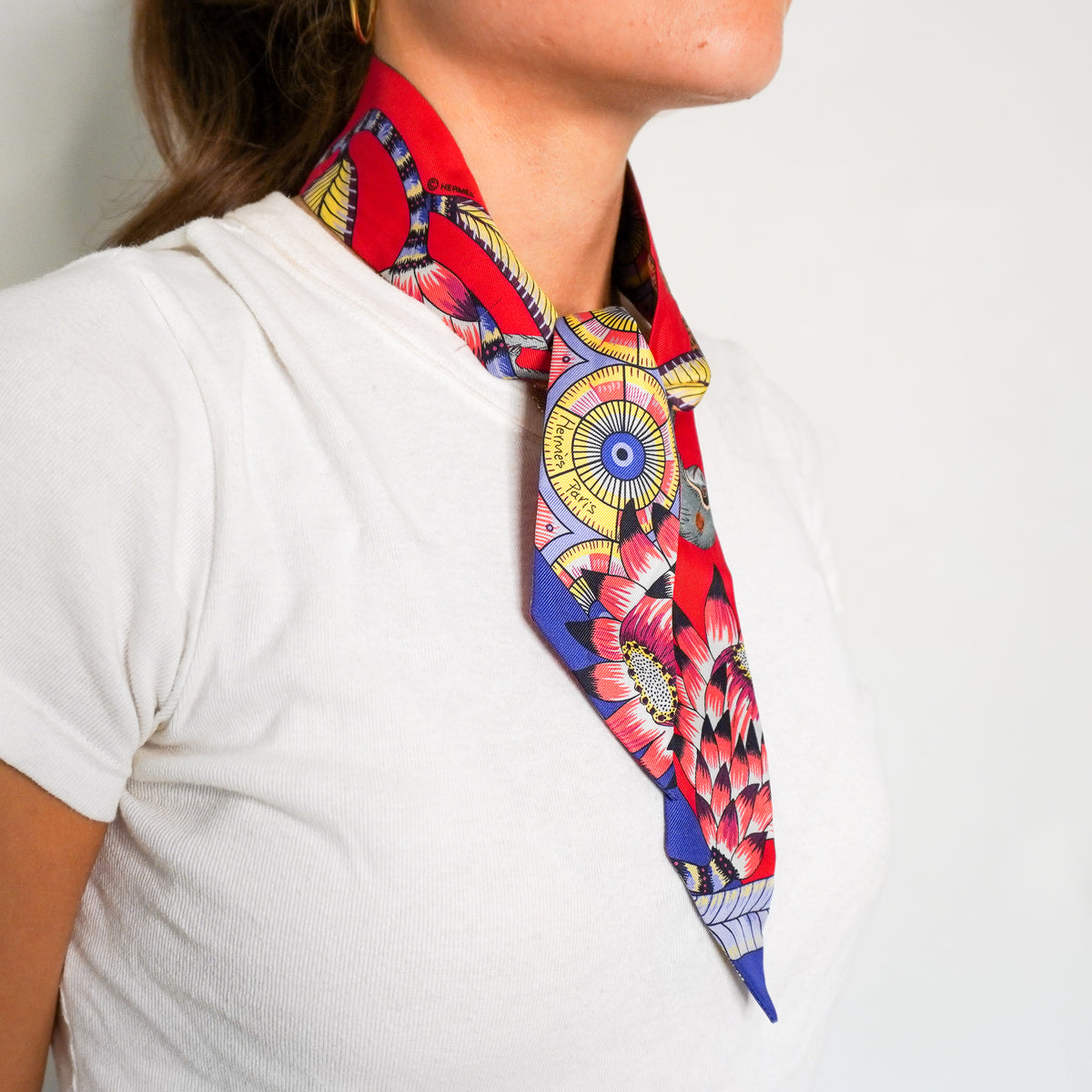 Hermes Silk Twilly Scarf Jungle Red Print RRP £195| Authentic Preloved FINAL SALE - Reloved Again