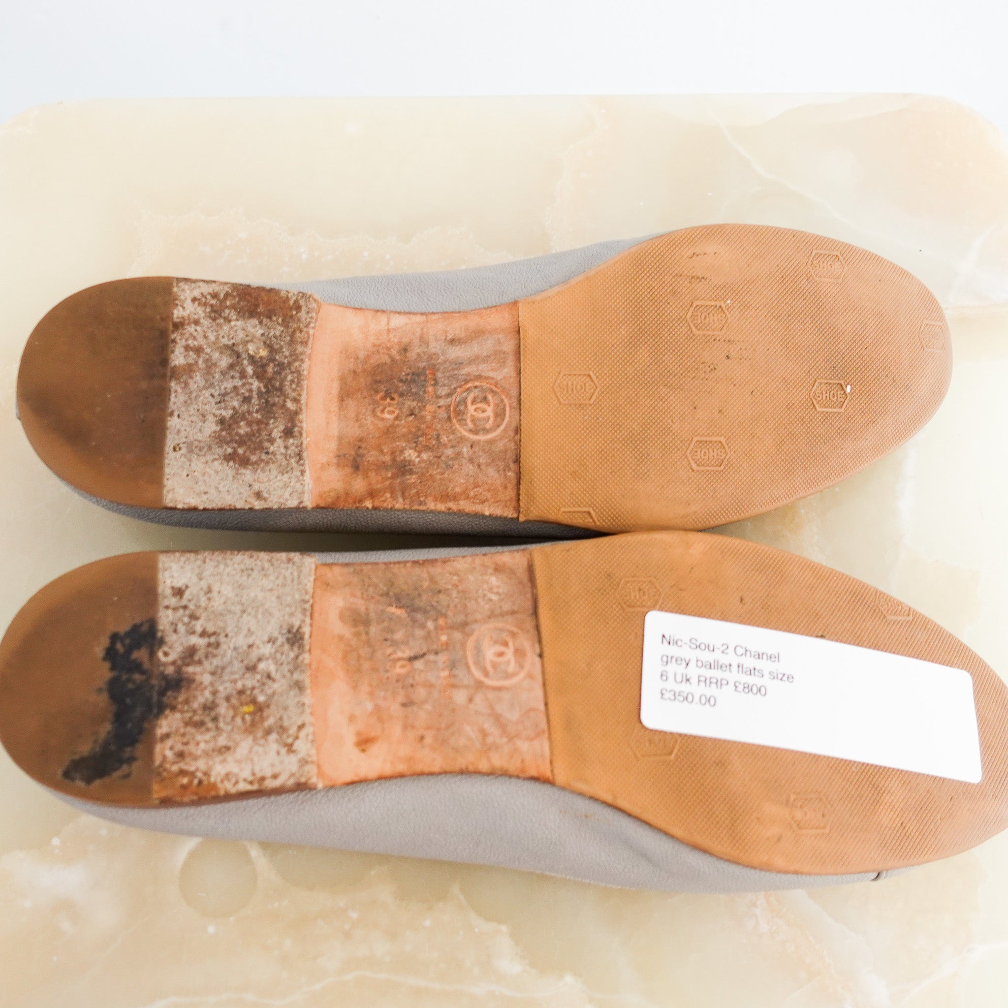 Chanel Grey CC Ballet Flats RRP £1000 | Authentic Preloved - Reloved Again