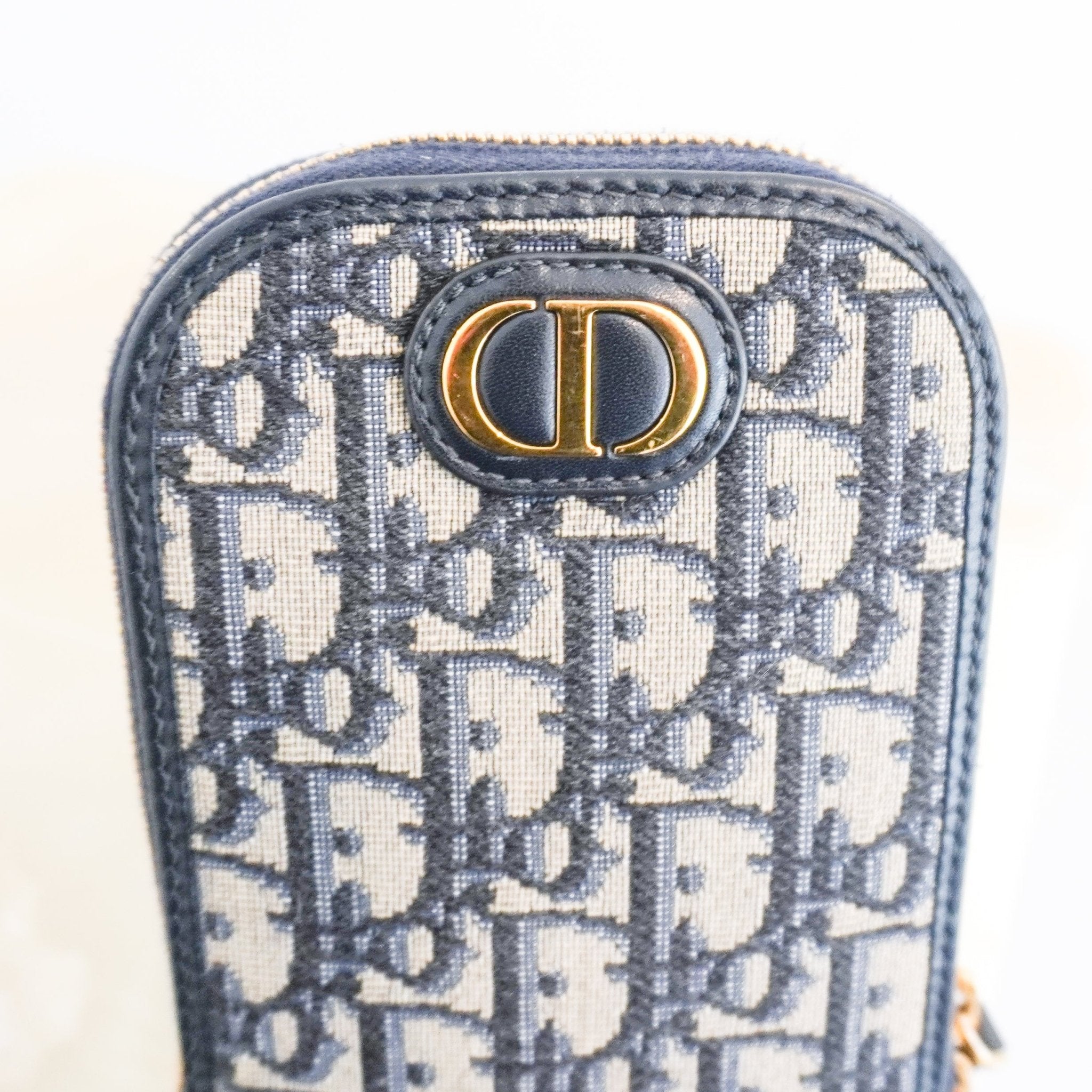 Dior Oblique 30 Montaigne Tech Holder in Blue Canvas (RRP £1000) | Authentic Preloved - Reloved Again
