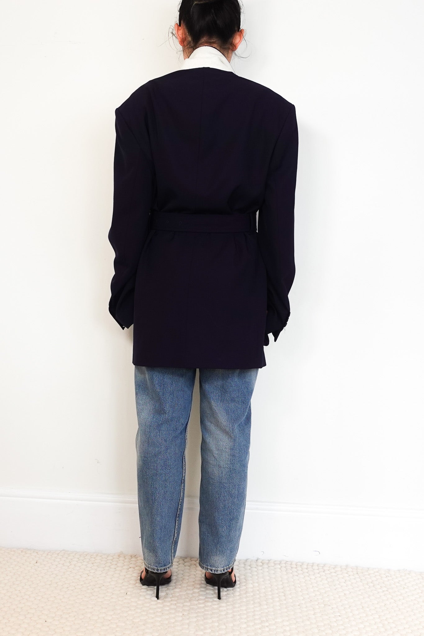 Dries Van Noten Navy Belted Blazer RRP £1275 | Authentic Preloved - Reloved Again