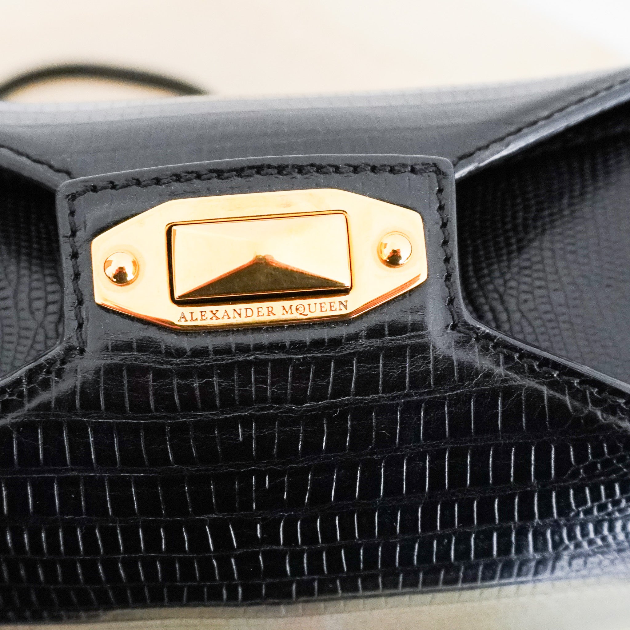 Alexander Mcqueen Croc Embossed Box Bag | Authentic Preloved