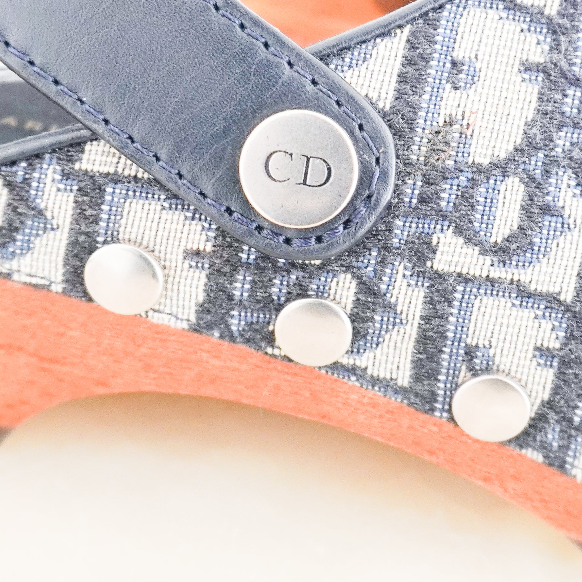 Dior Deep Blue Diorquake Clogs in Canvas Oblique (RRP £665) | Authentic Preloved