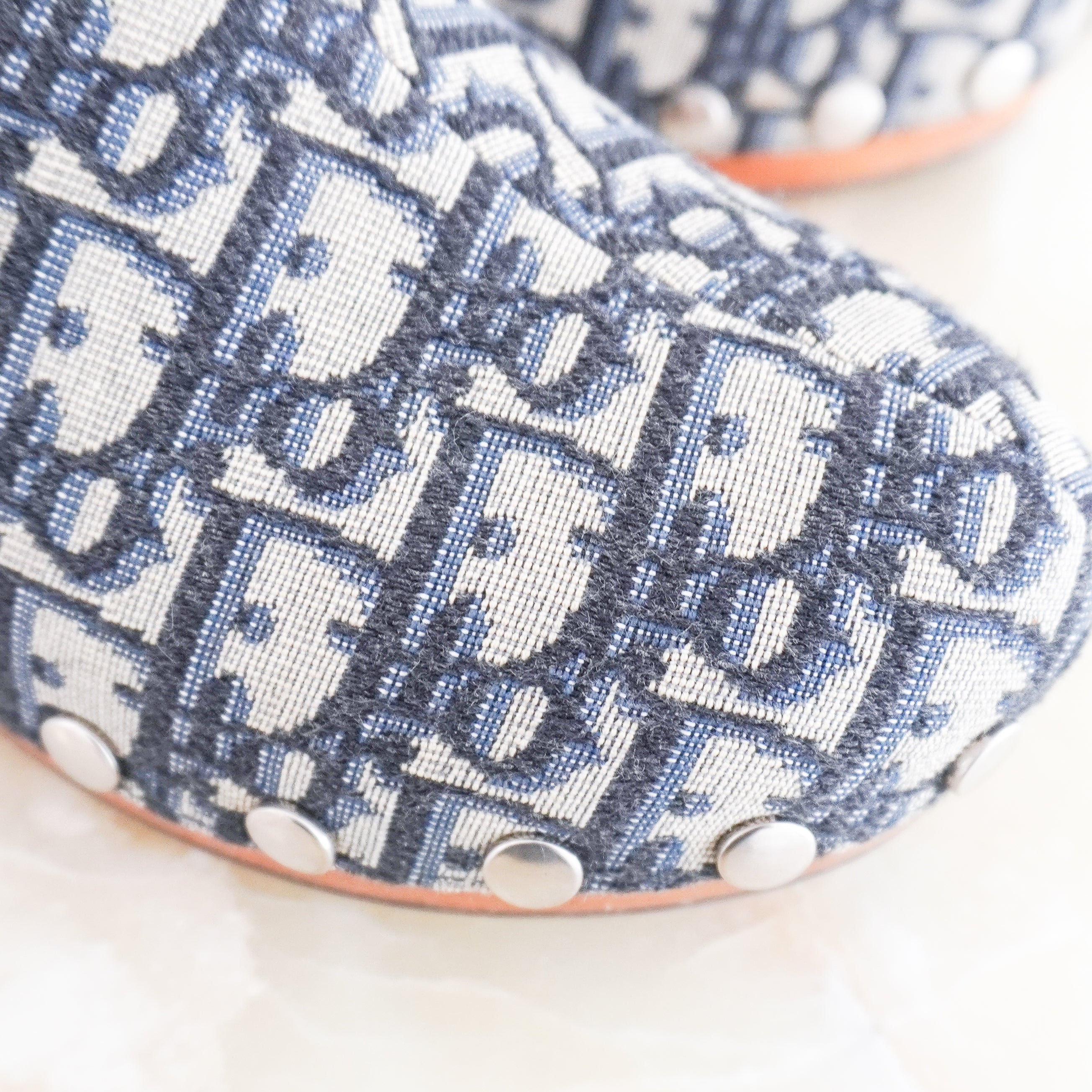 Dior Deep Blue Diorquake Clogs in Canvas Oblique (RRP £665) | Authentic Preloved