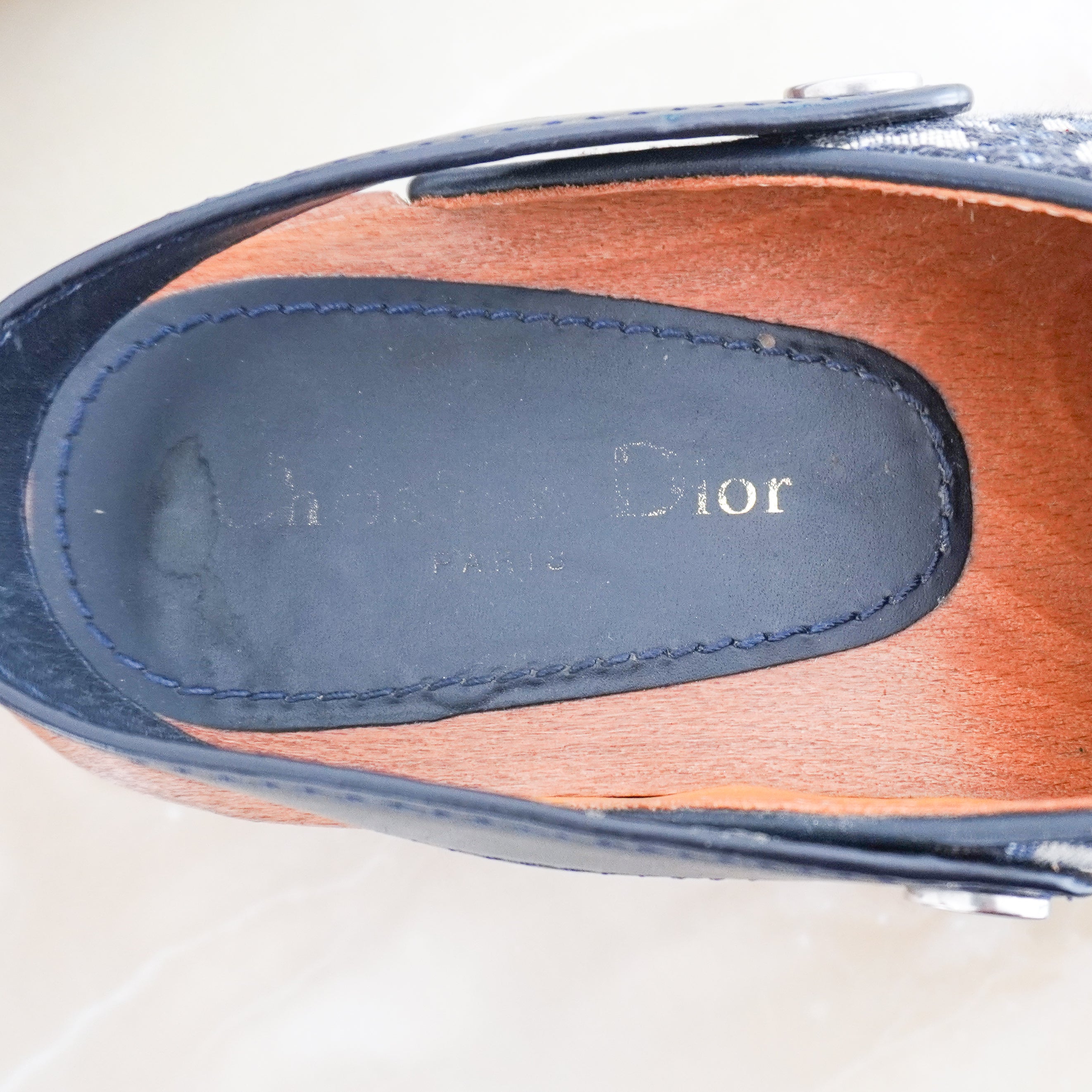 Dior Deep Blue Diorquake Clogs in Canvas Oblique (RRP £665) | Authentic Preloved
