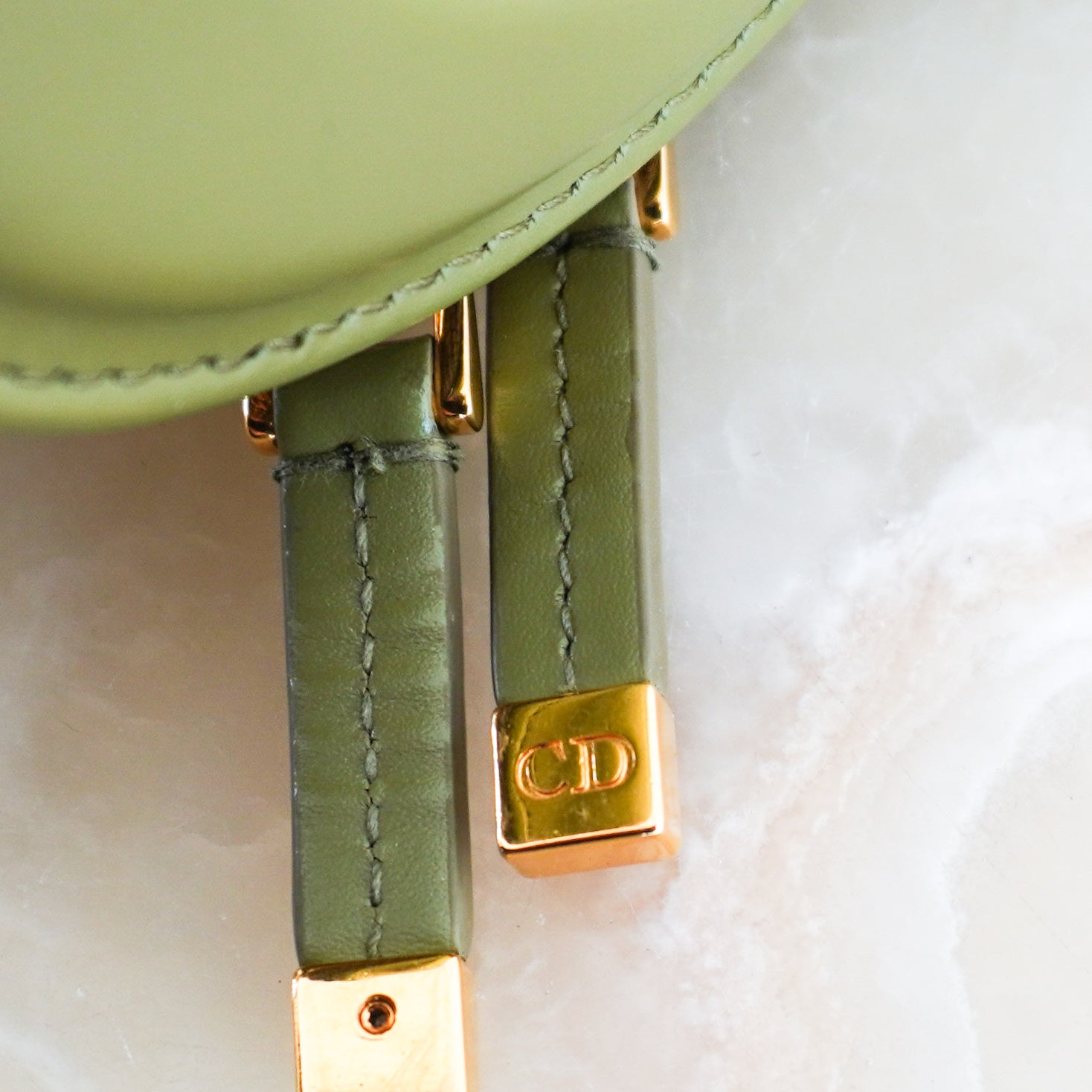 Dior Green Peyote Signature Pouch in Calfskin RRP £1950 | Authentic Preloved - Reloved Again