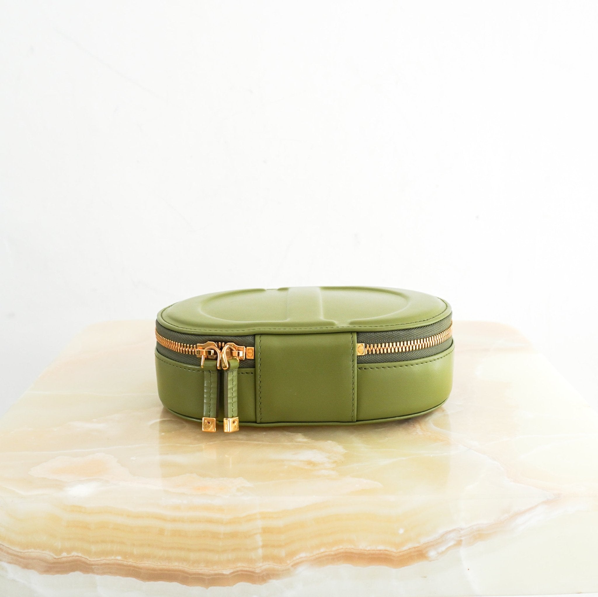 Dior Green Peyote Signature Pouch in Calfskin RRP £1950 | Authentic Preloved - Reloved Again