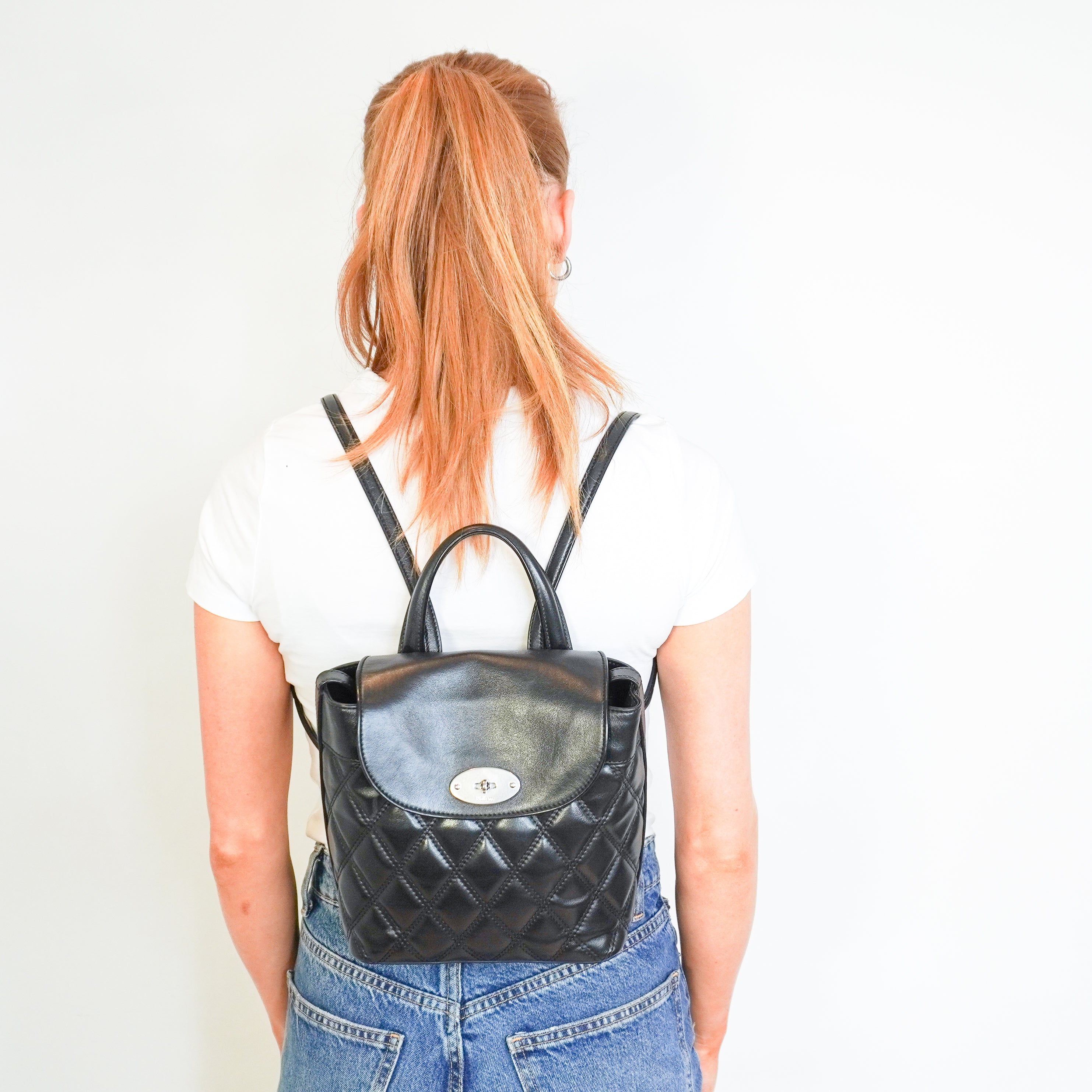 Mulberry Black Bayswater Mini Quilted Backpack (RRP £695) | Authentic Preloved
