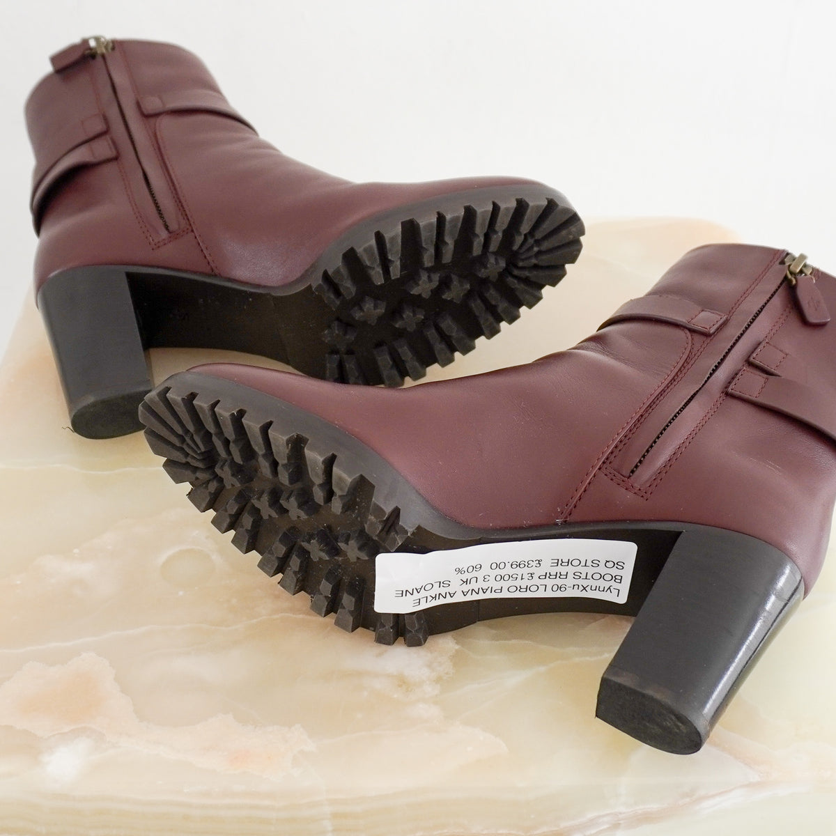 Loro Piana Burgundy Ankle Boots RRP £1500 | Authentic Preloved