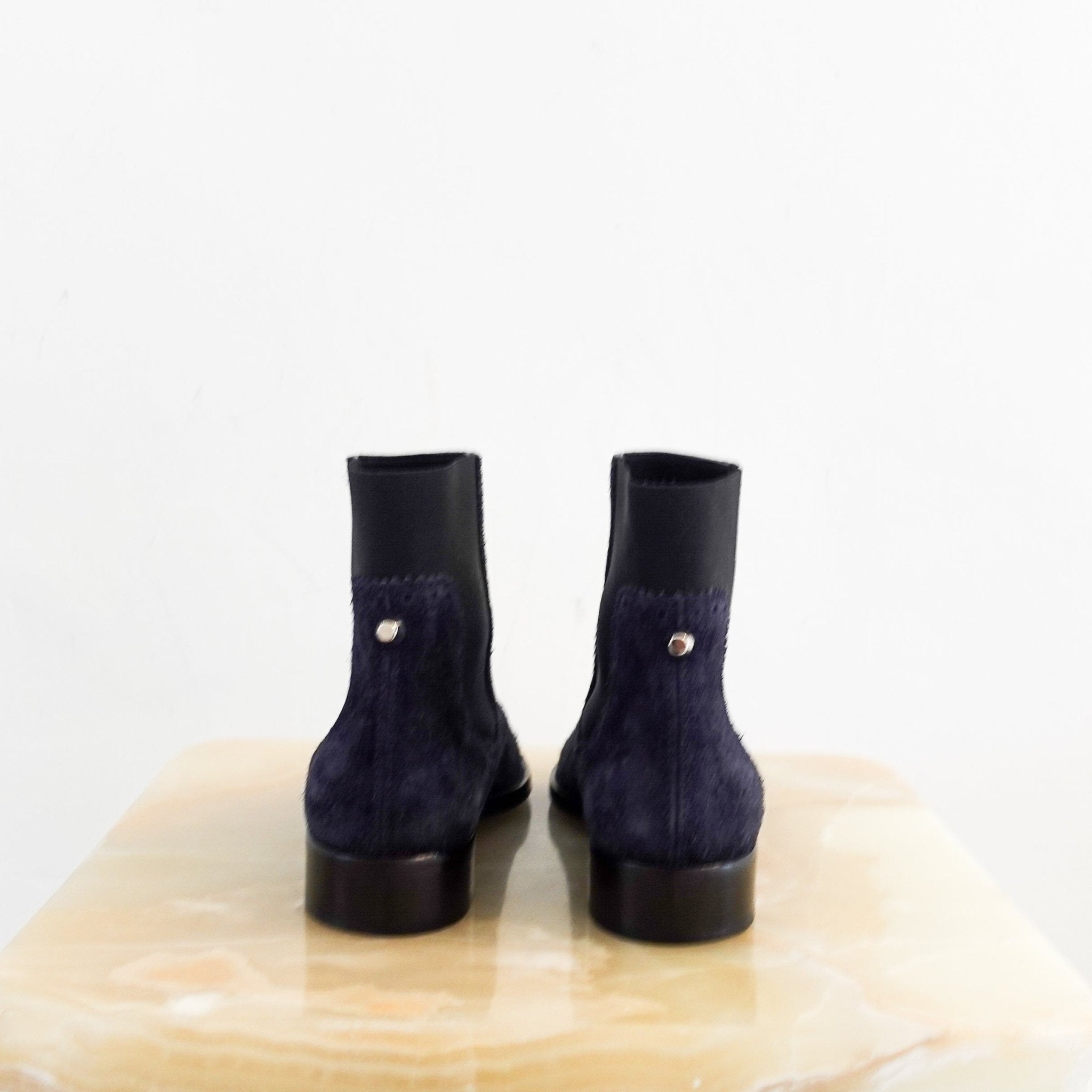 Balenciaga Navy Suede Heeled Ankle Boots RRP £975 | Authentic Preloved - Reloved Again