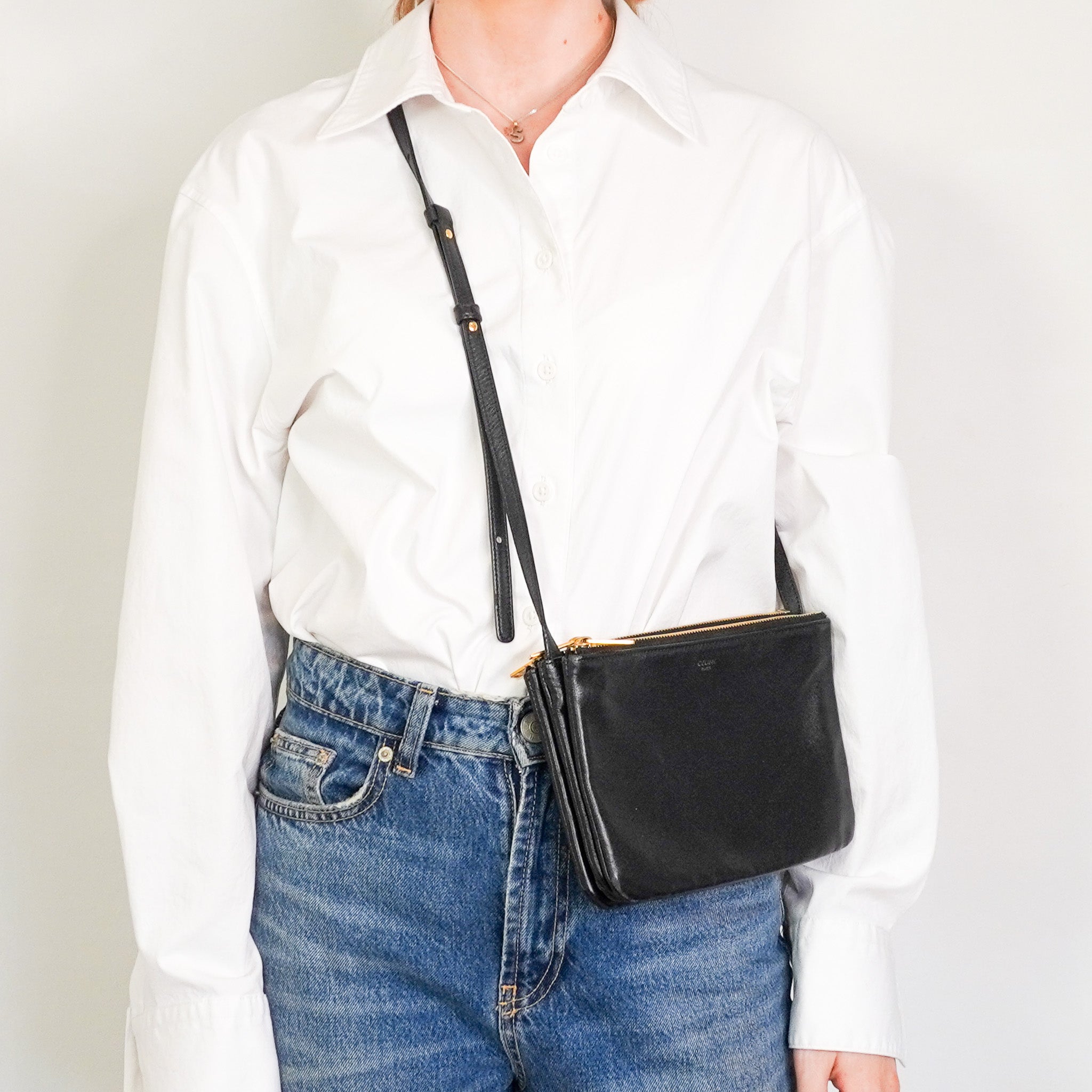 Celine Trio Leather Small Crossbody Bag RRP £800 | Authentic Preloved