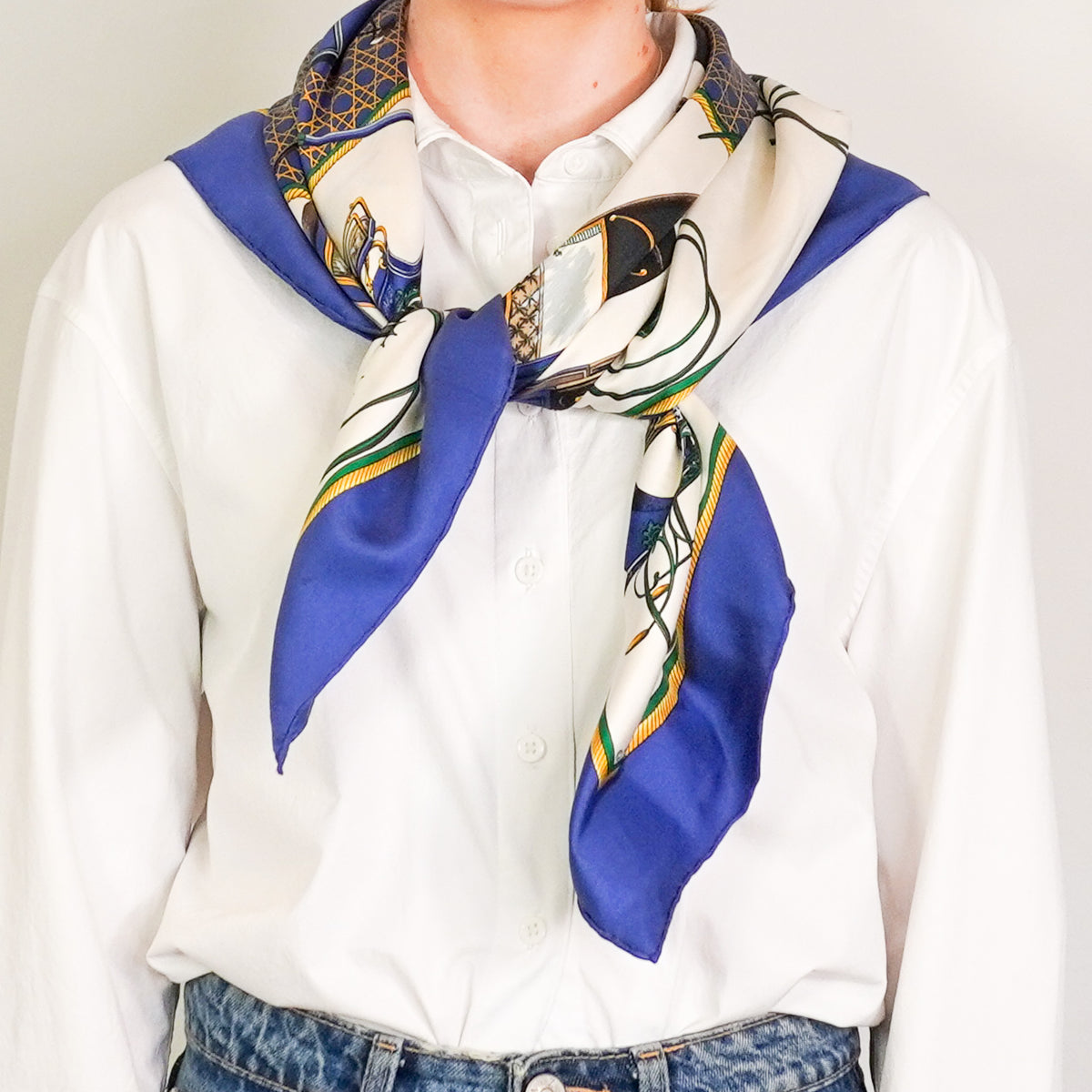 Hermès Les Voitures A Transformation Silk Scarf 90 (RRP £520) | Authentic Preloved FINAL SALE